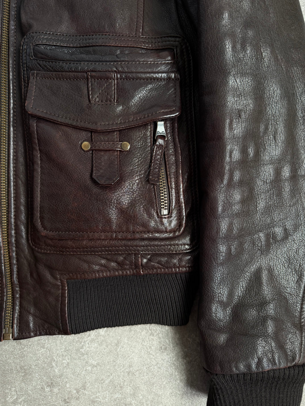 2000s DOLCE & GABBANA LAMBSKIN LEATHER JACKET