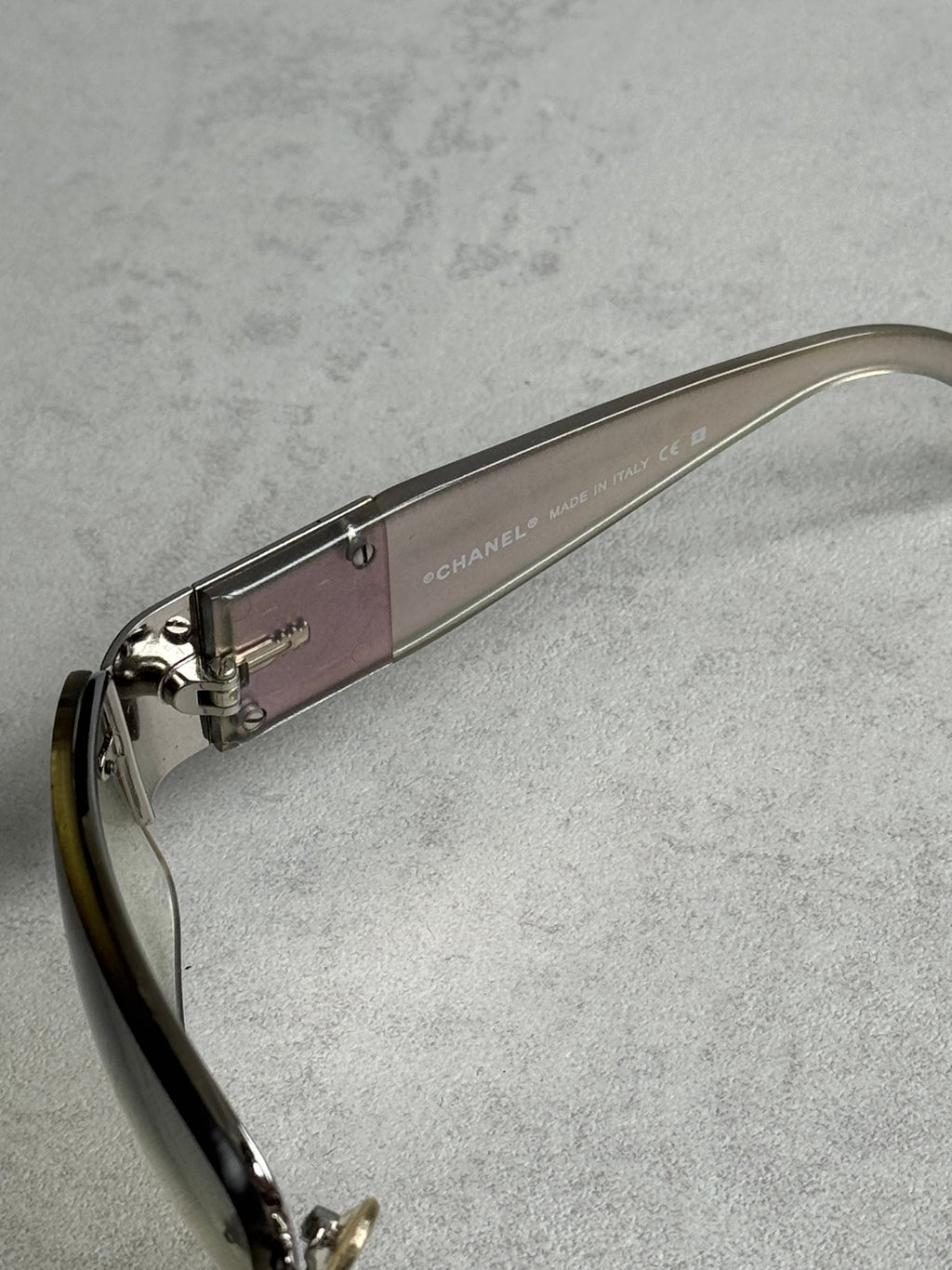 VINTAGE CHANEL STUDDED SHIELD FRAME GLASSES