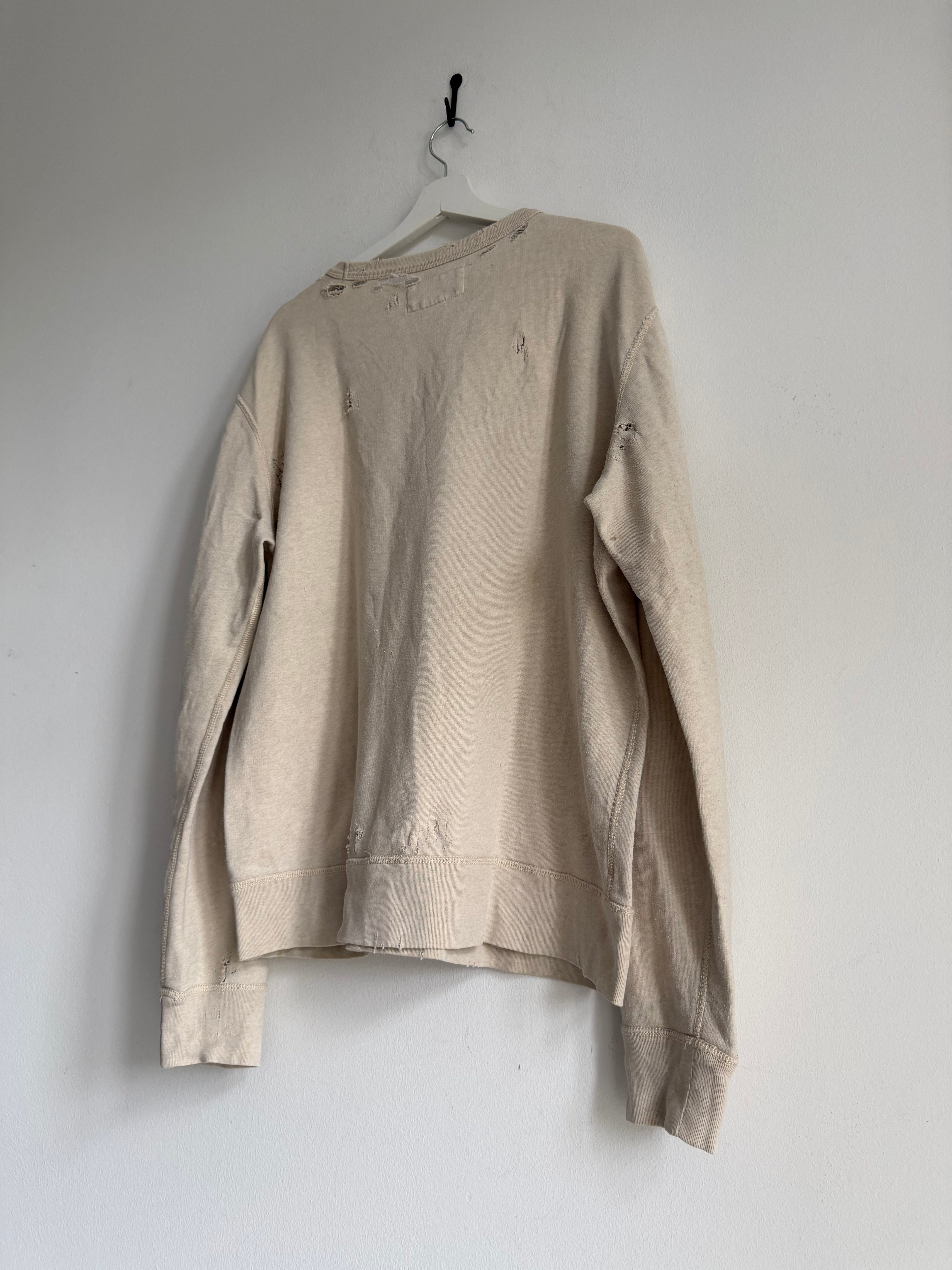 2010s RALPH LAUREN DENIM & SUPPLY DISTRESSED GRAPHIC SWEATER