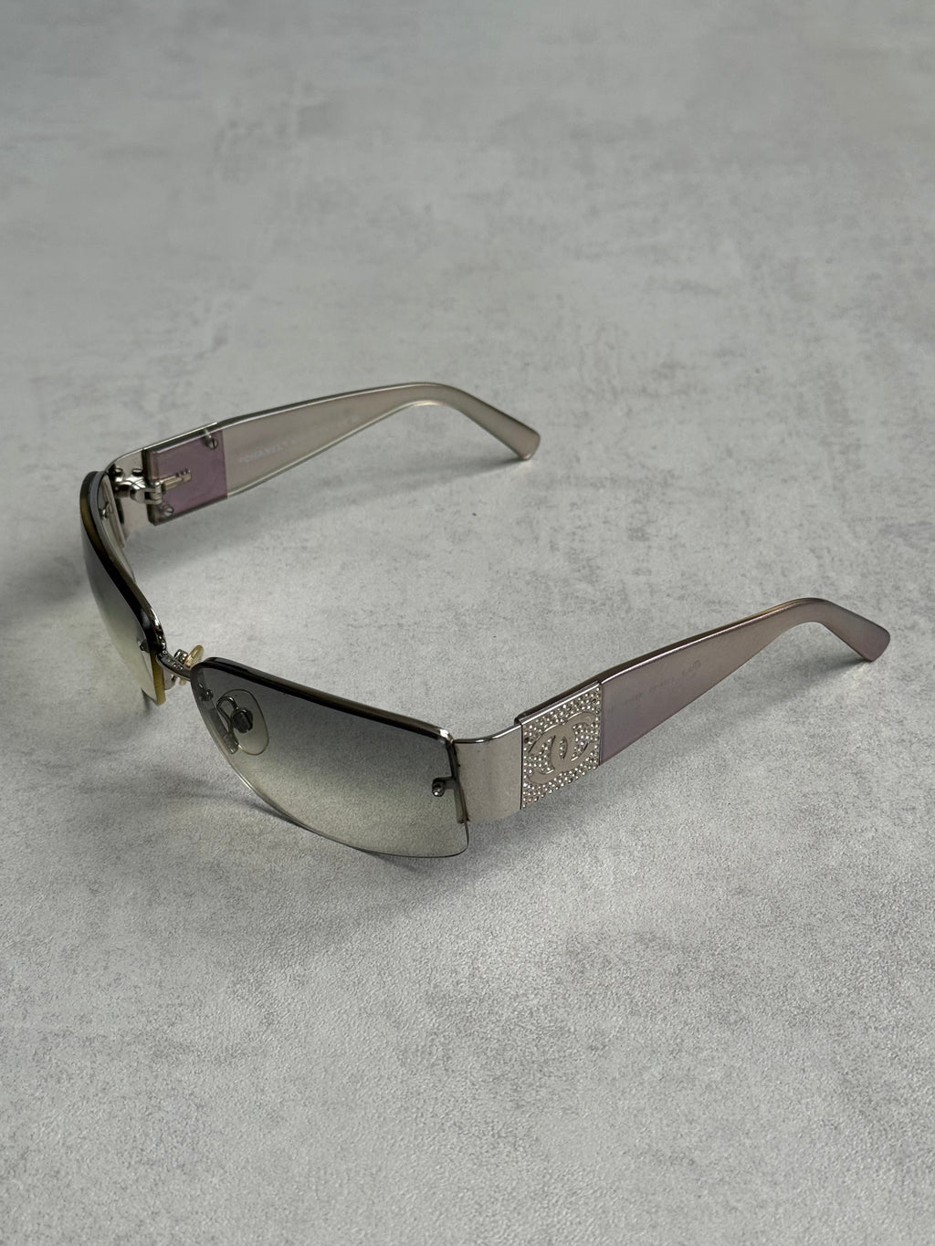 VINTAGE CHANEL STUDDED SHIELD FRAME GLASSES