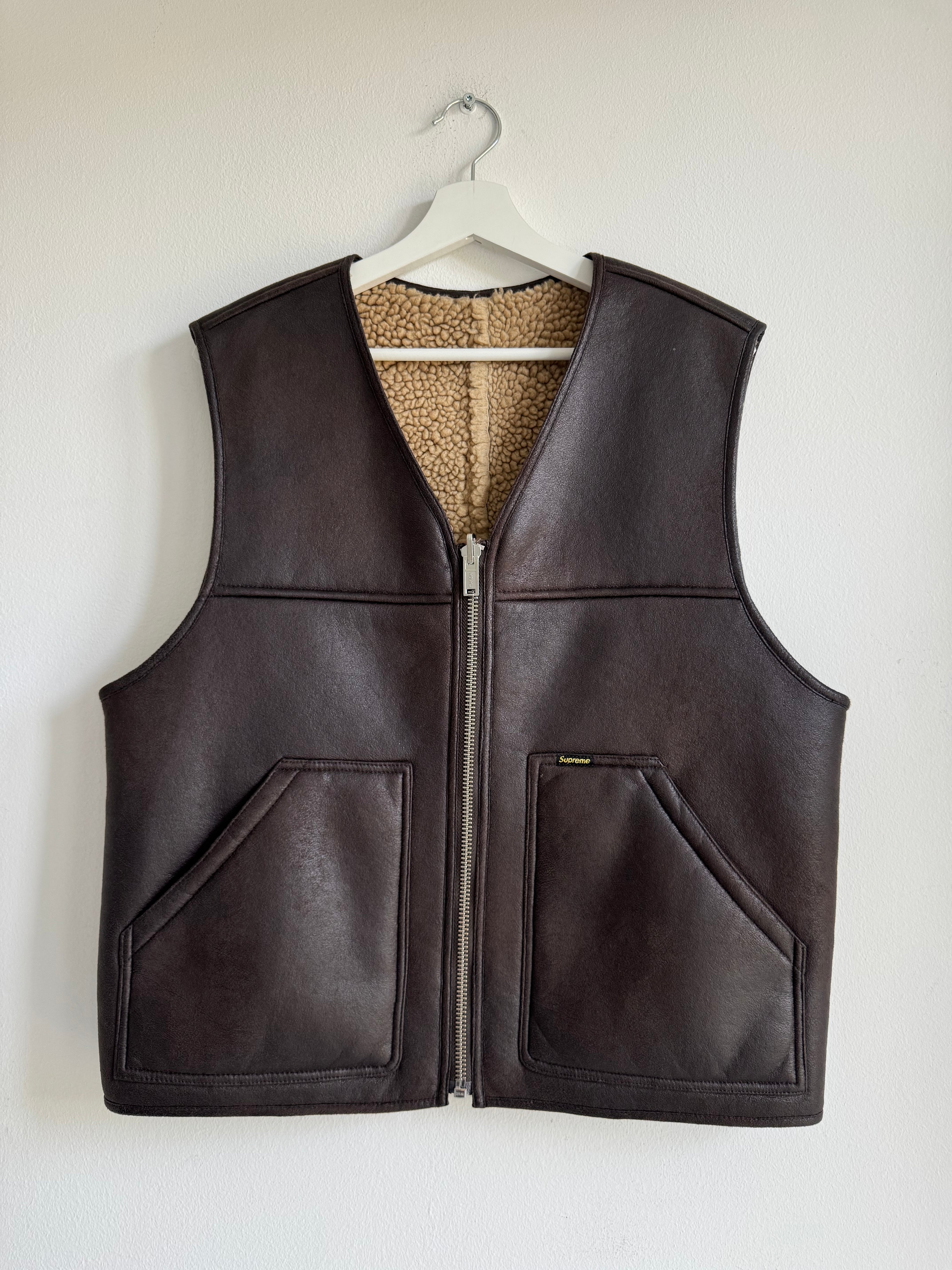 SUPREME REVERSIBLE FAUX SHEARLING VEST