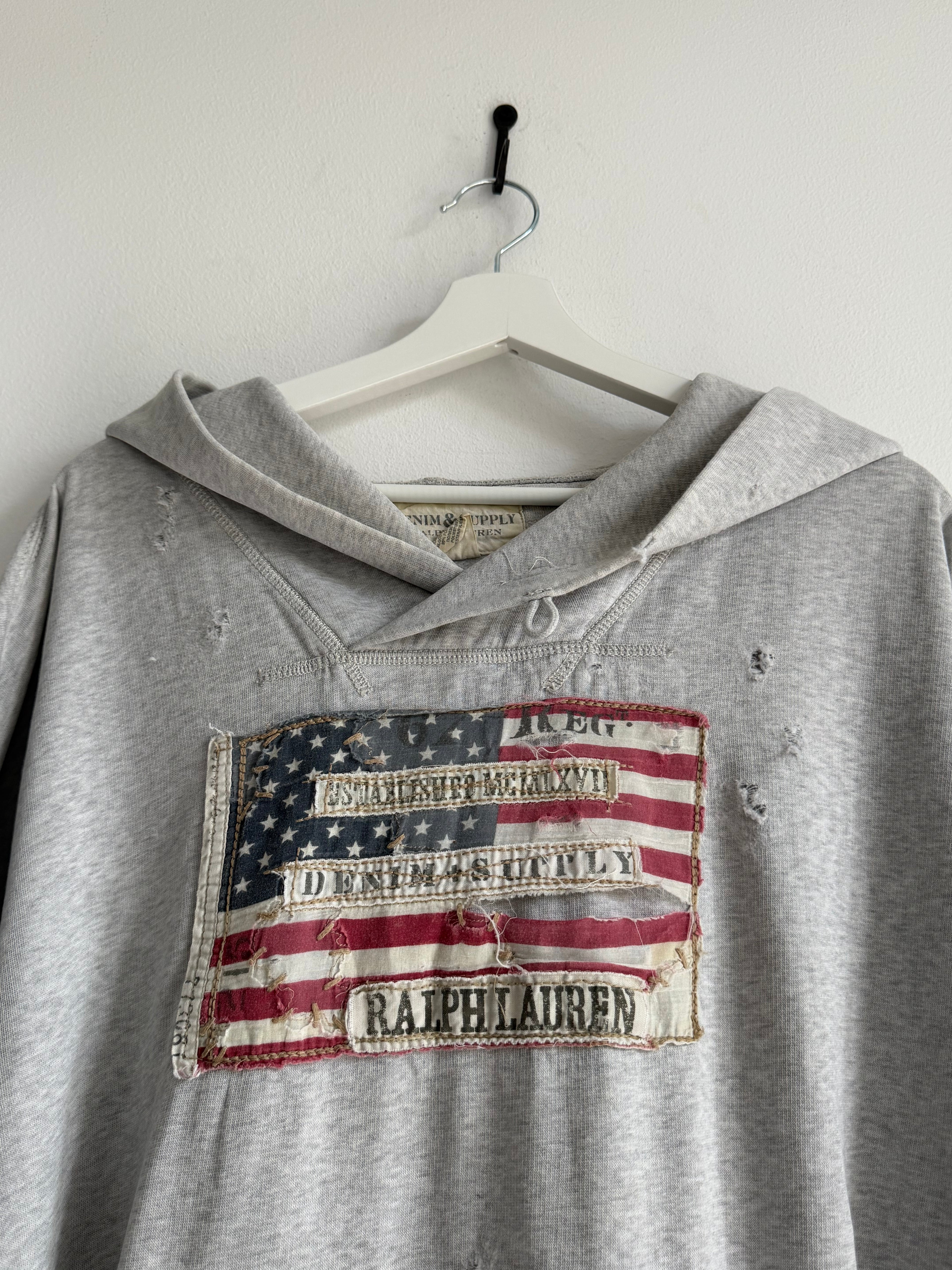 2010s RALPH LAUREN DENIM & SUPPLY USA FLAG HOODIE