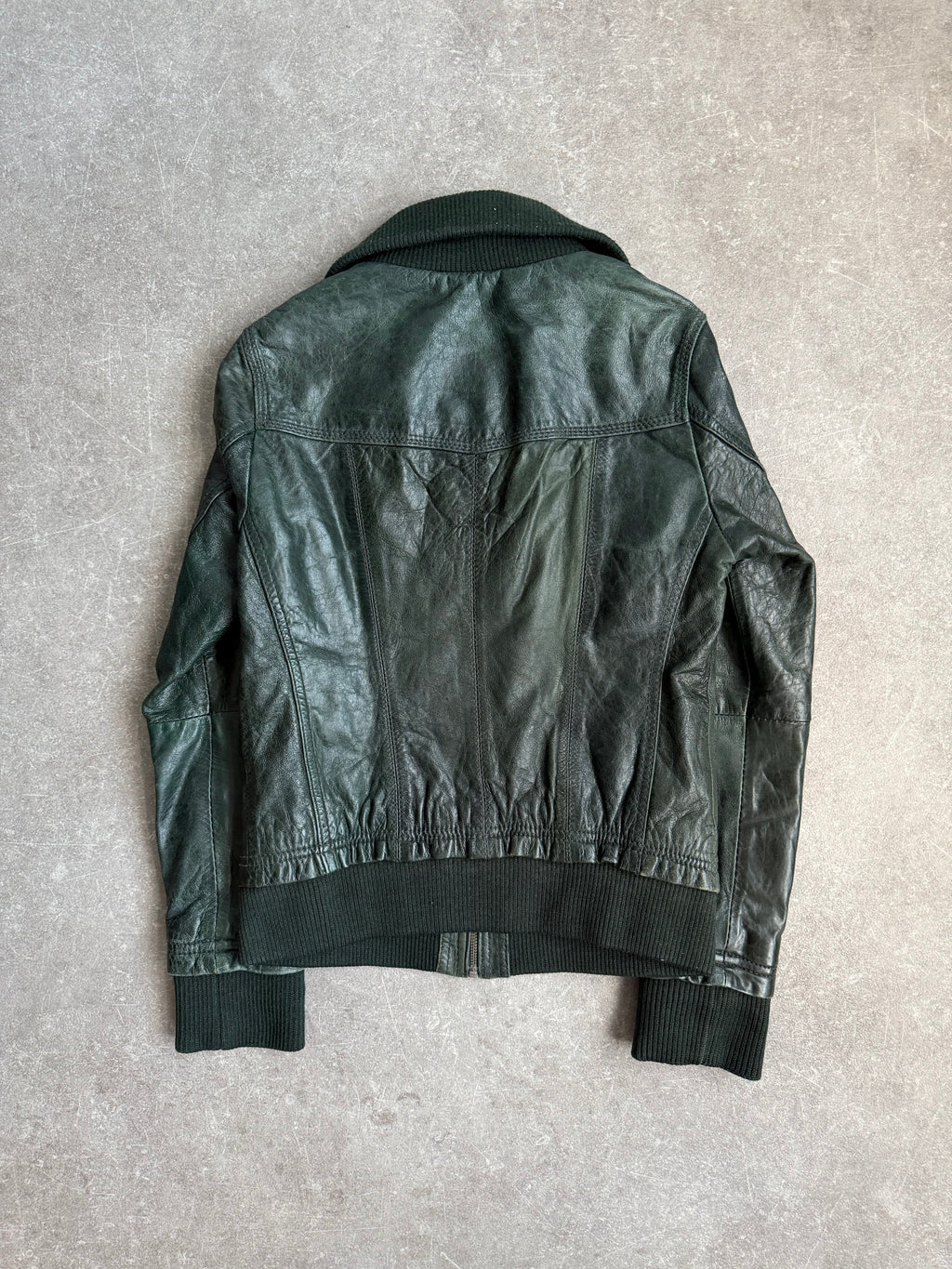 VINTAGE WOMENS HIGH COLLAR LEATHER JACKET