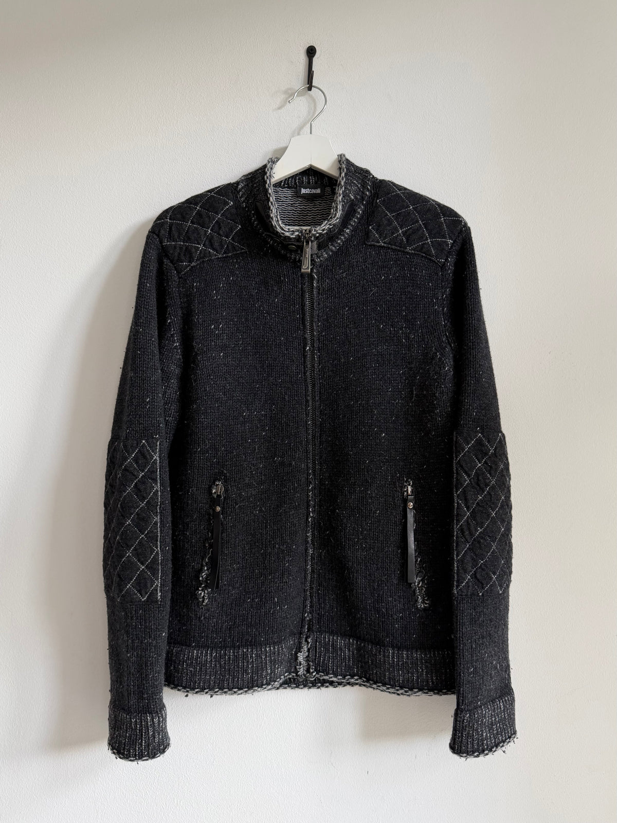 JUST CAVALLI VINTAGE BUCKLE KNIT ZIPPER