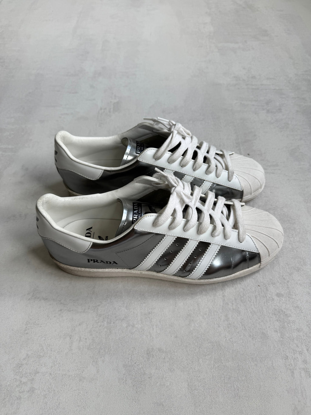 ADIDAS SUPERSTAR x PRADA SILVER METALLIC