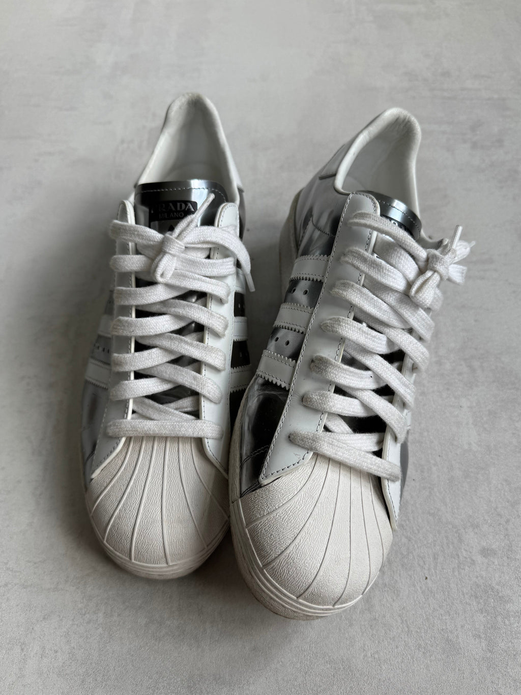 ADIDAS SUPERSTAR x PRADA SILVER METALLIC