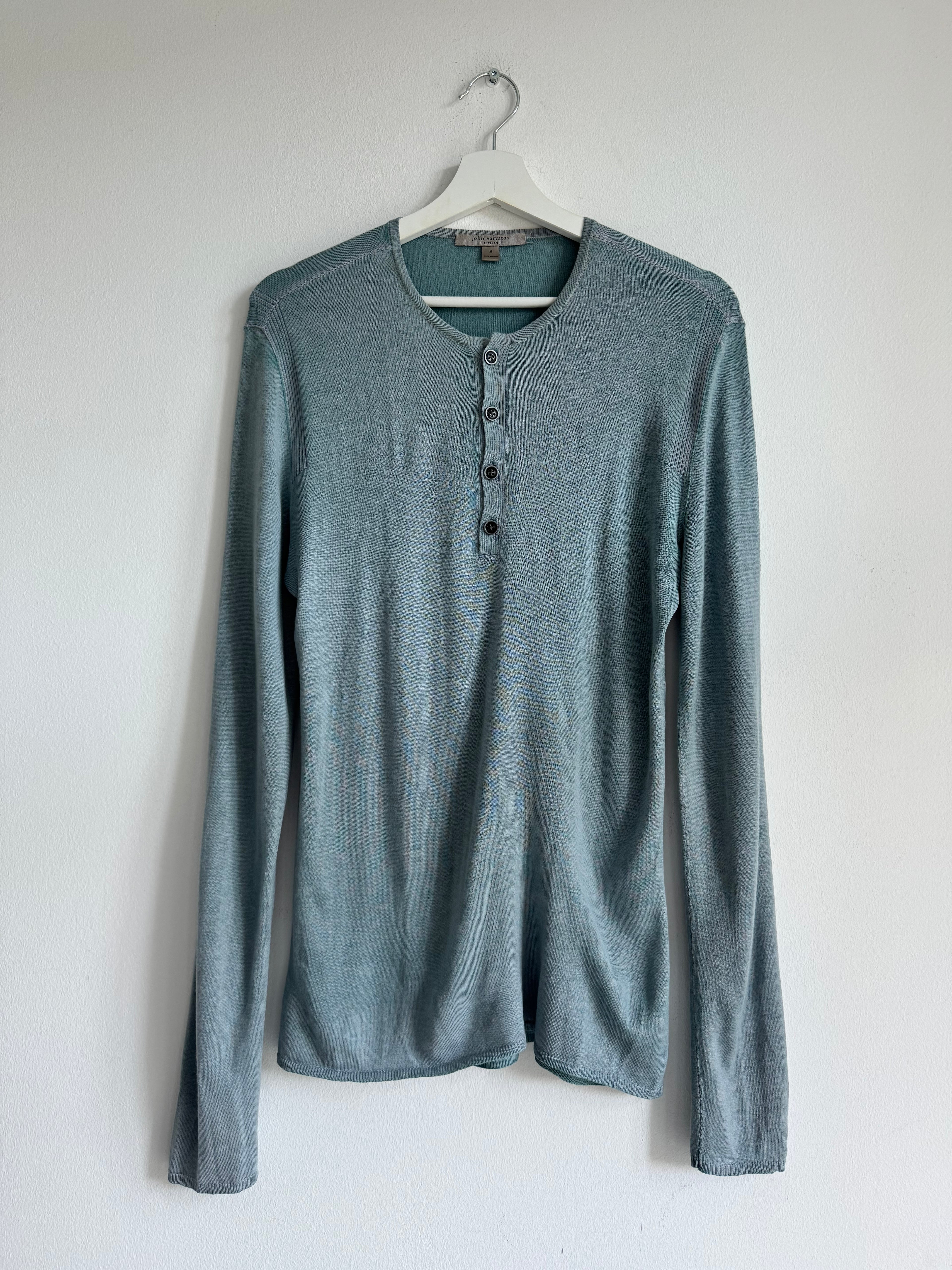 JOHN VARVATOS HENLEY KNIT SWEATER