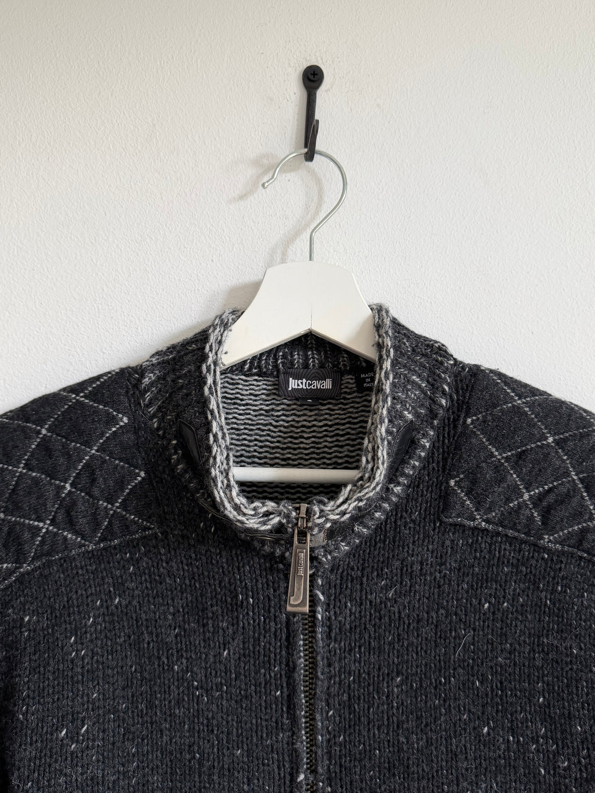 JUST CAVALLI VINTAGE BUCKLE KNIT ZIPPER