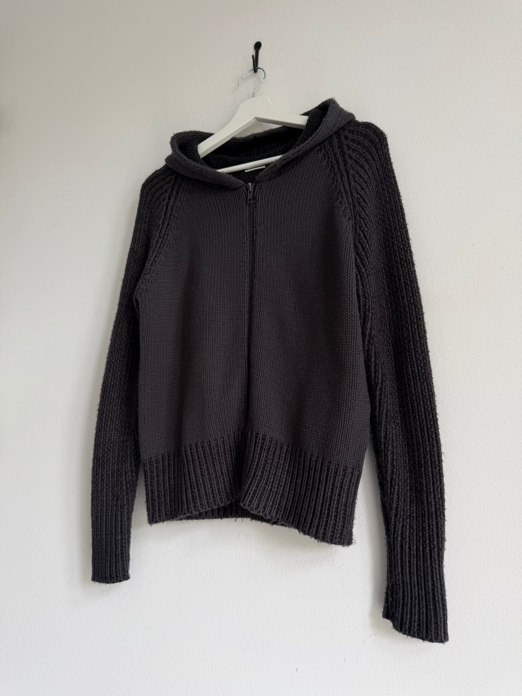 VINTAGE HYBRID KNIT WOOL ZIP HOODIE