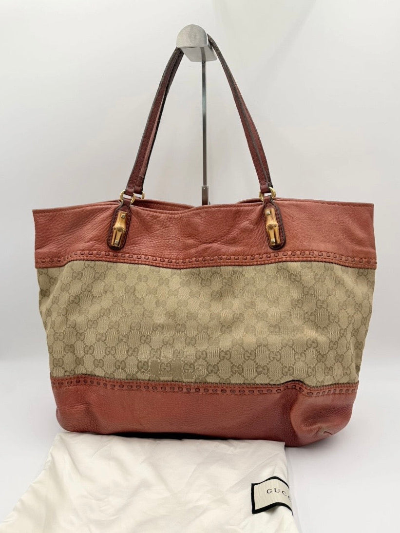 GUCCI LAIDBACK CRAFTY CANVAS TOTEBAG