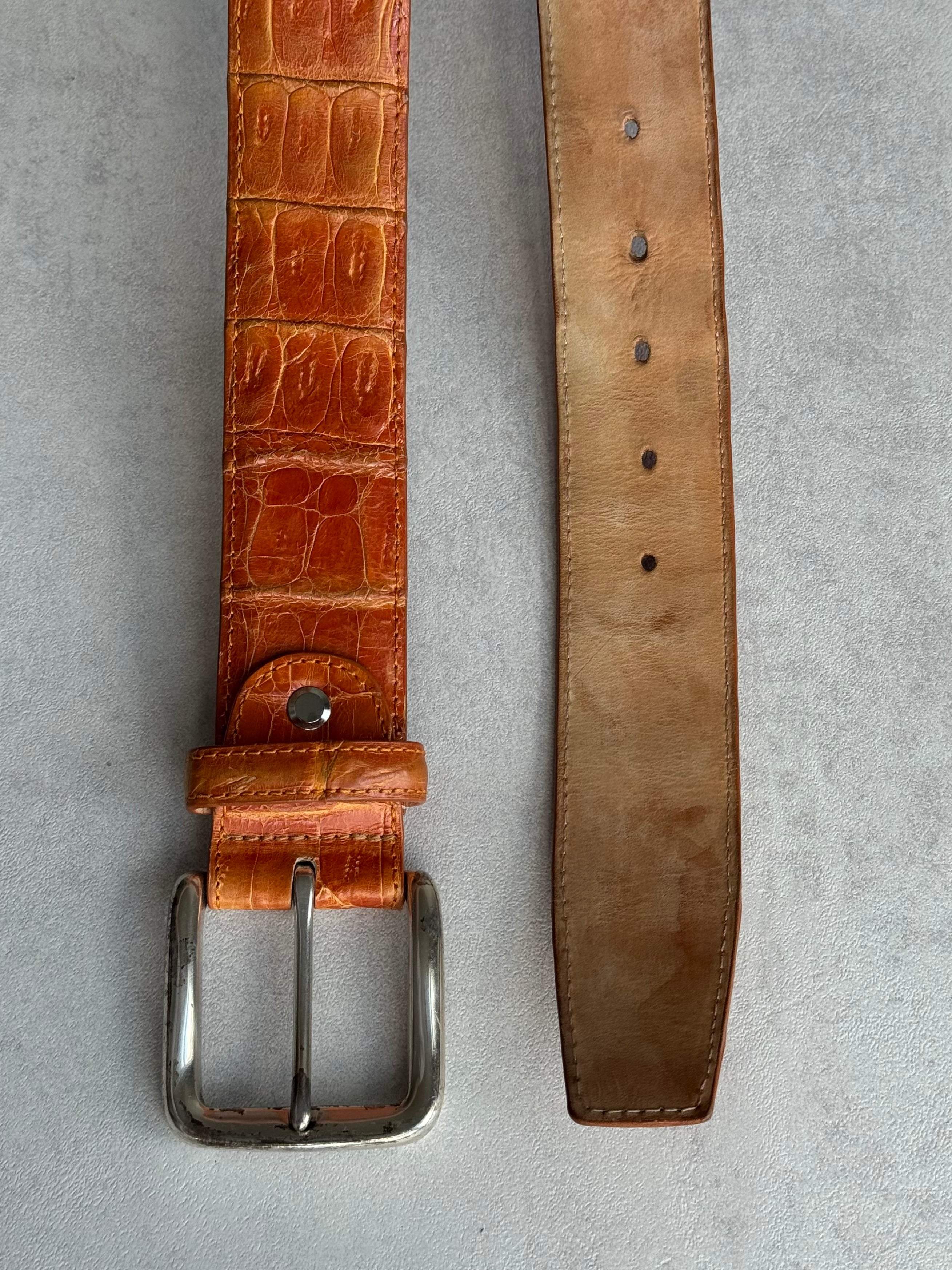 VINTAGE CROCO LEATHER BELT