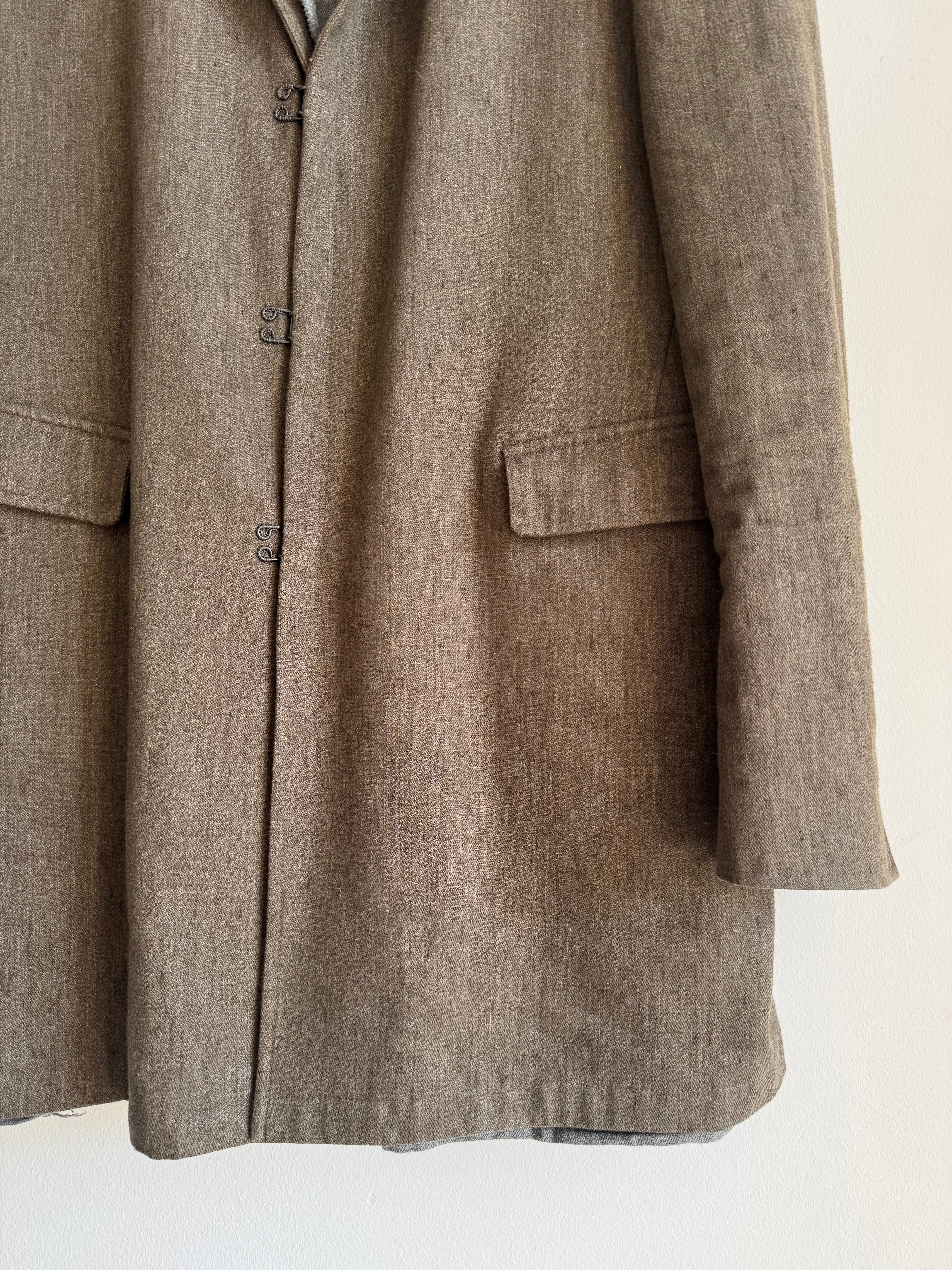 JOHN VARVATOS DOUBLE LAYERED DISTRESSED COAT