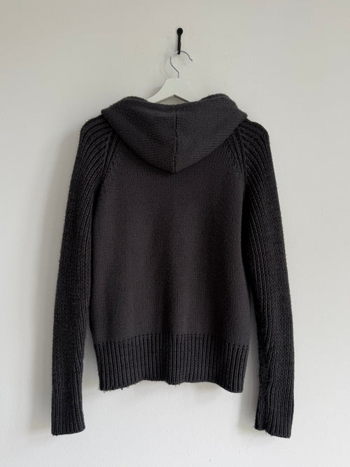VINTAGE HYBRID KNIT WOOL ZIP HOODIE