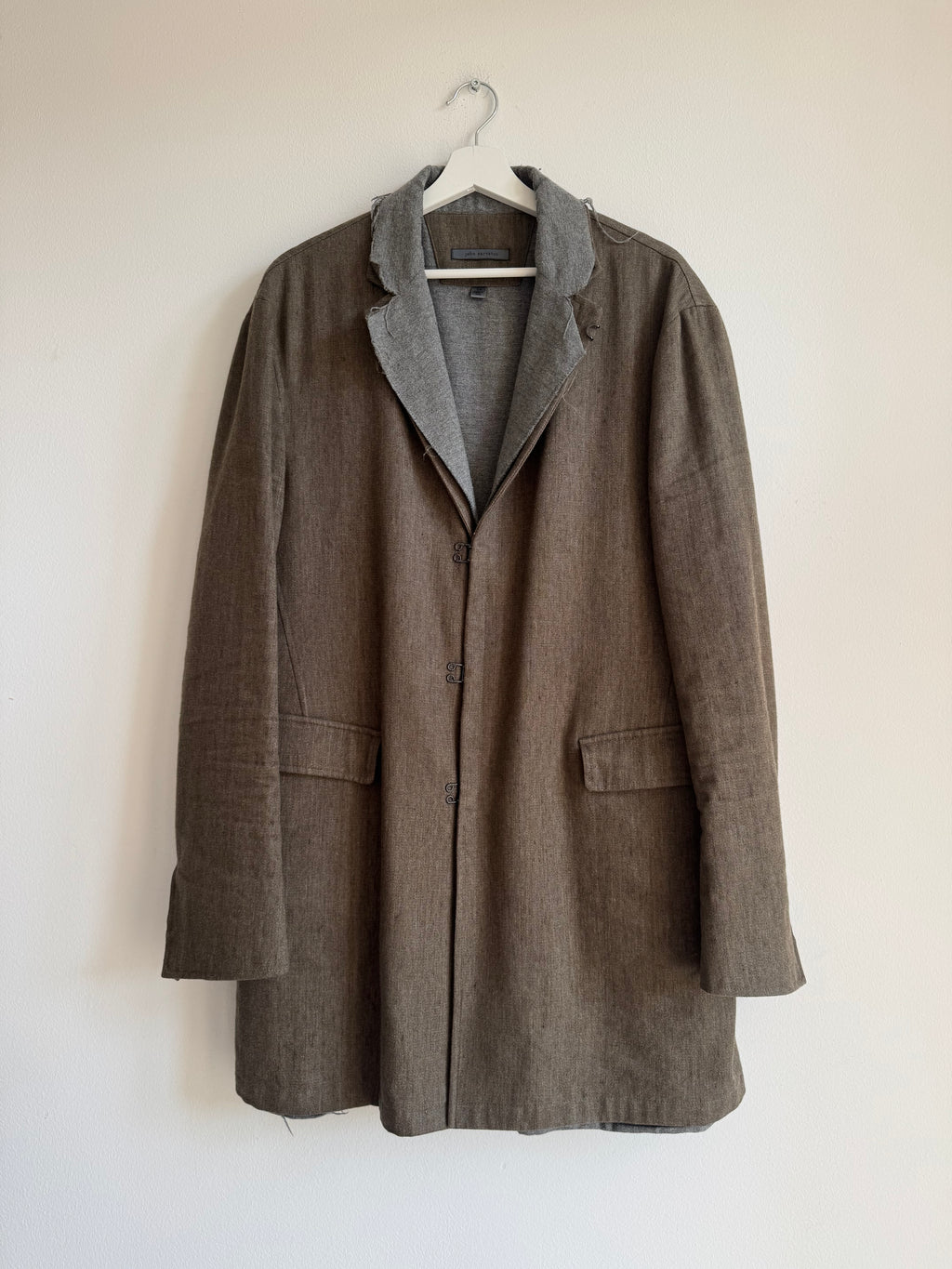 JOHN VARVATOS DOUBLE LAYERED DISTRESSED COAT