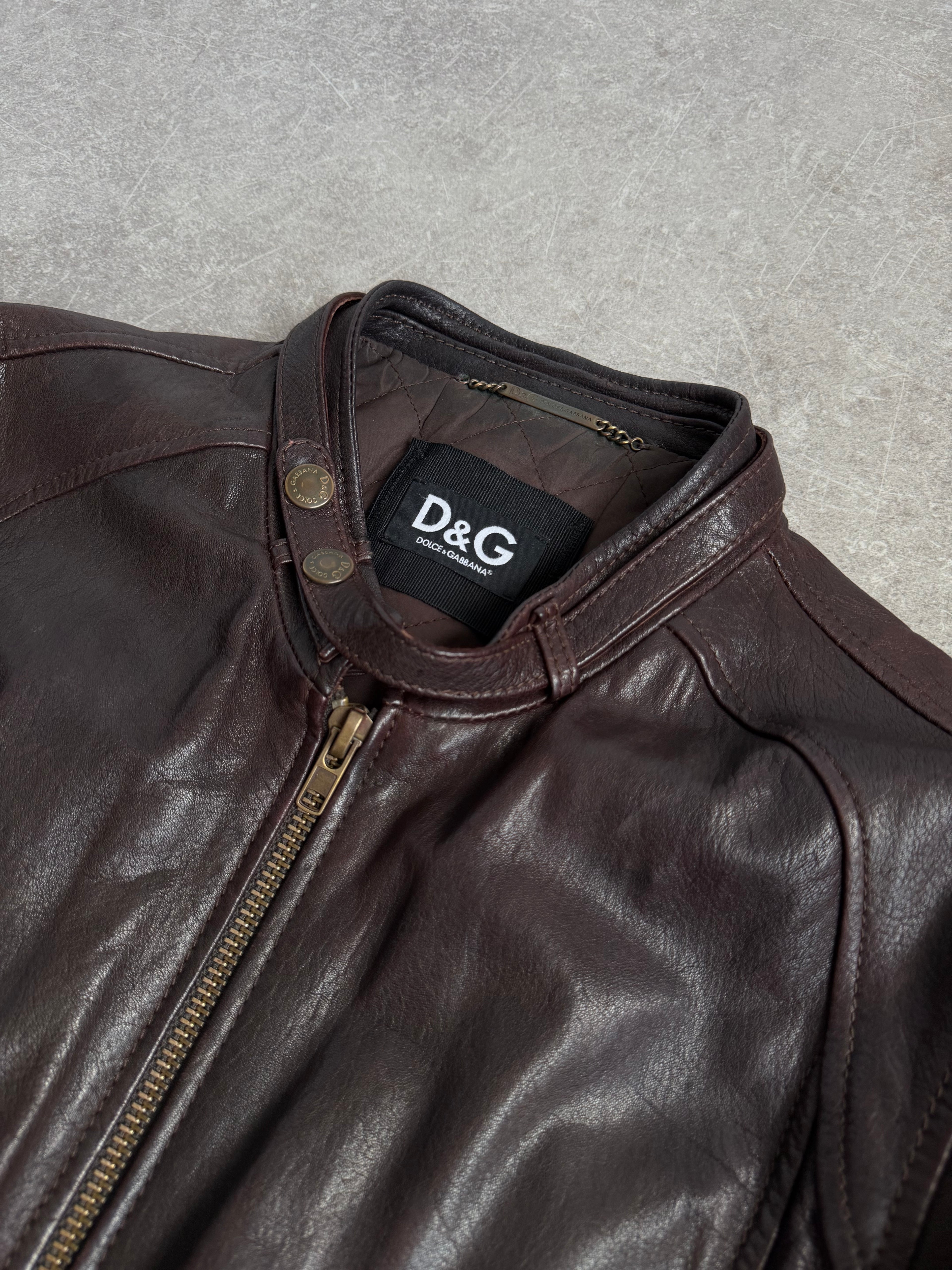 2000s DOLCE & GABBANA LAMBSKIN LEATHER JACKET