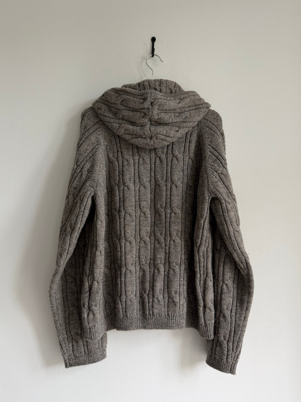 OUR LEGACY LEVEL HOOD CABLE-KNIT WOOL ZIP UP HOODIE
