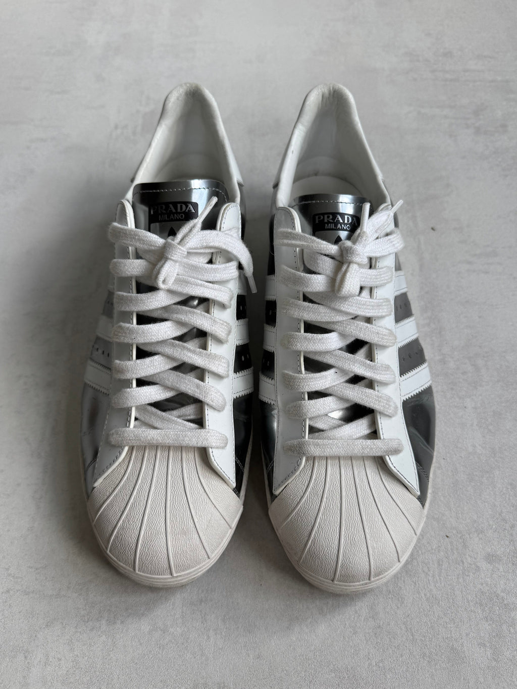 ADIDAS SUPERSTAR x PRADA SILVER METALLIC