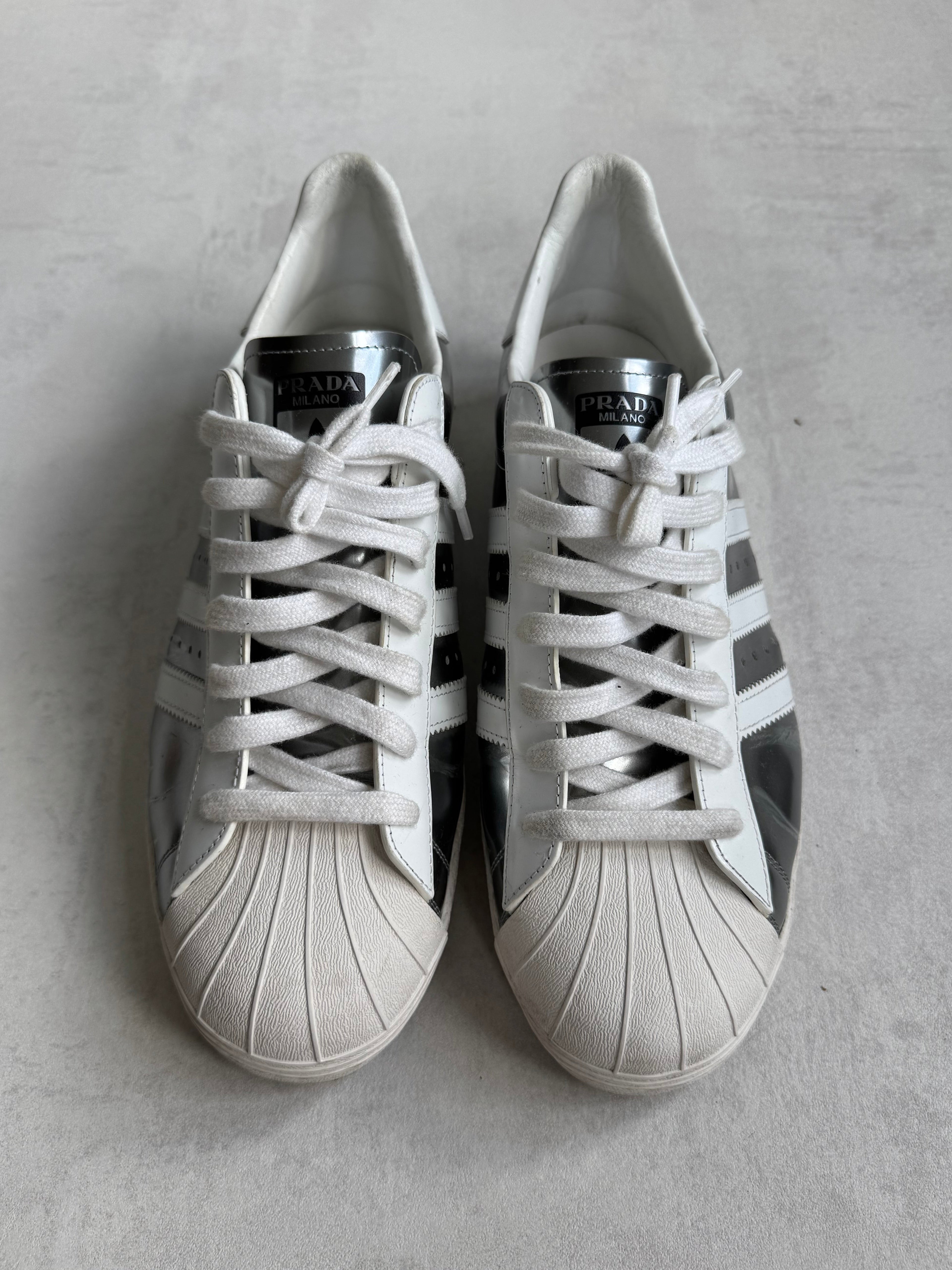 ADIDAS SUPERSTAR x PRADA SILVER METALLIC
