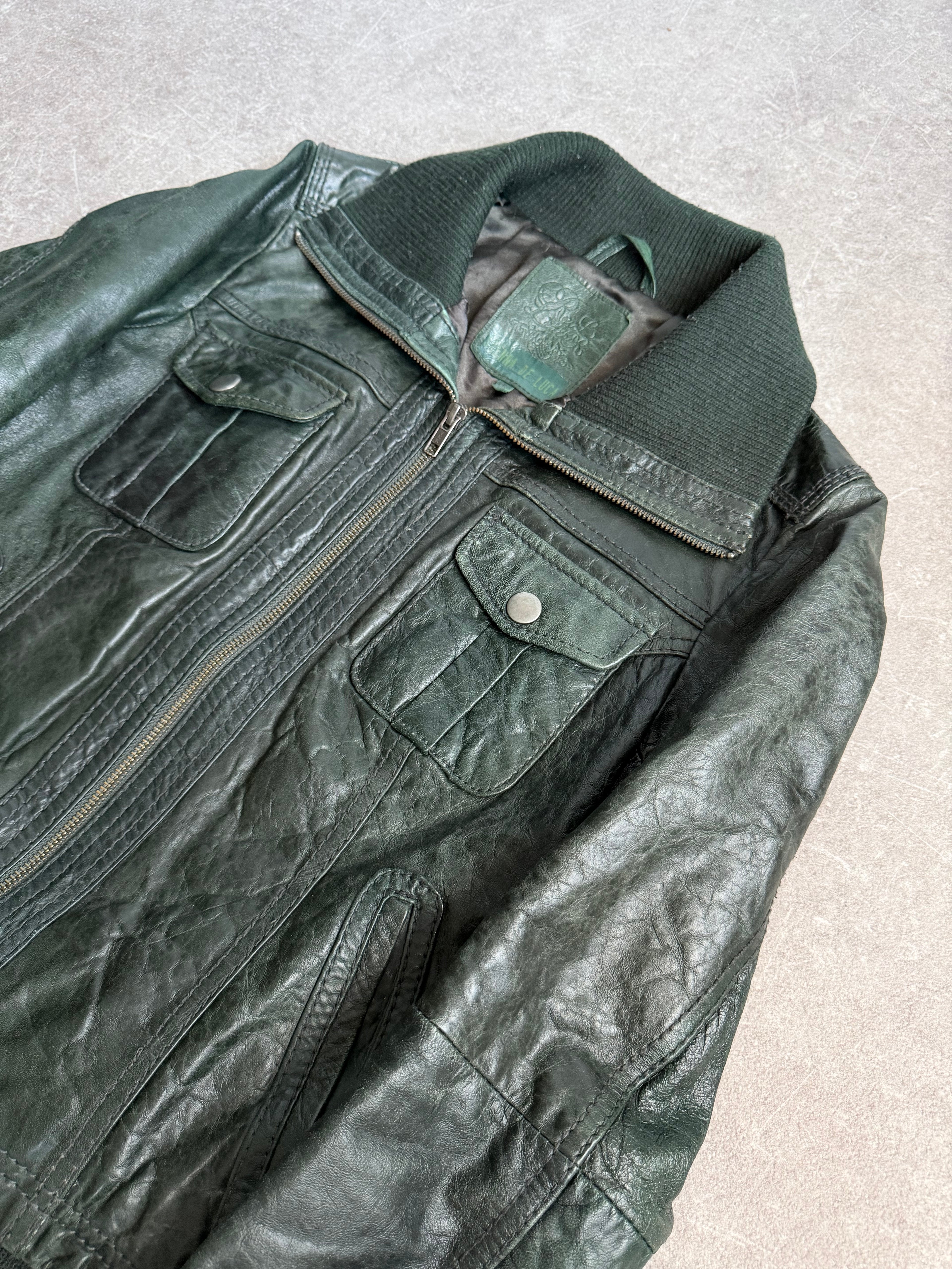 VINTAGE WOMENS HIGH COLLAR LEATHER JACKET