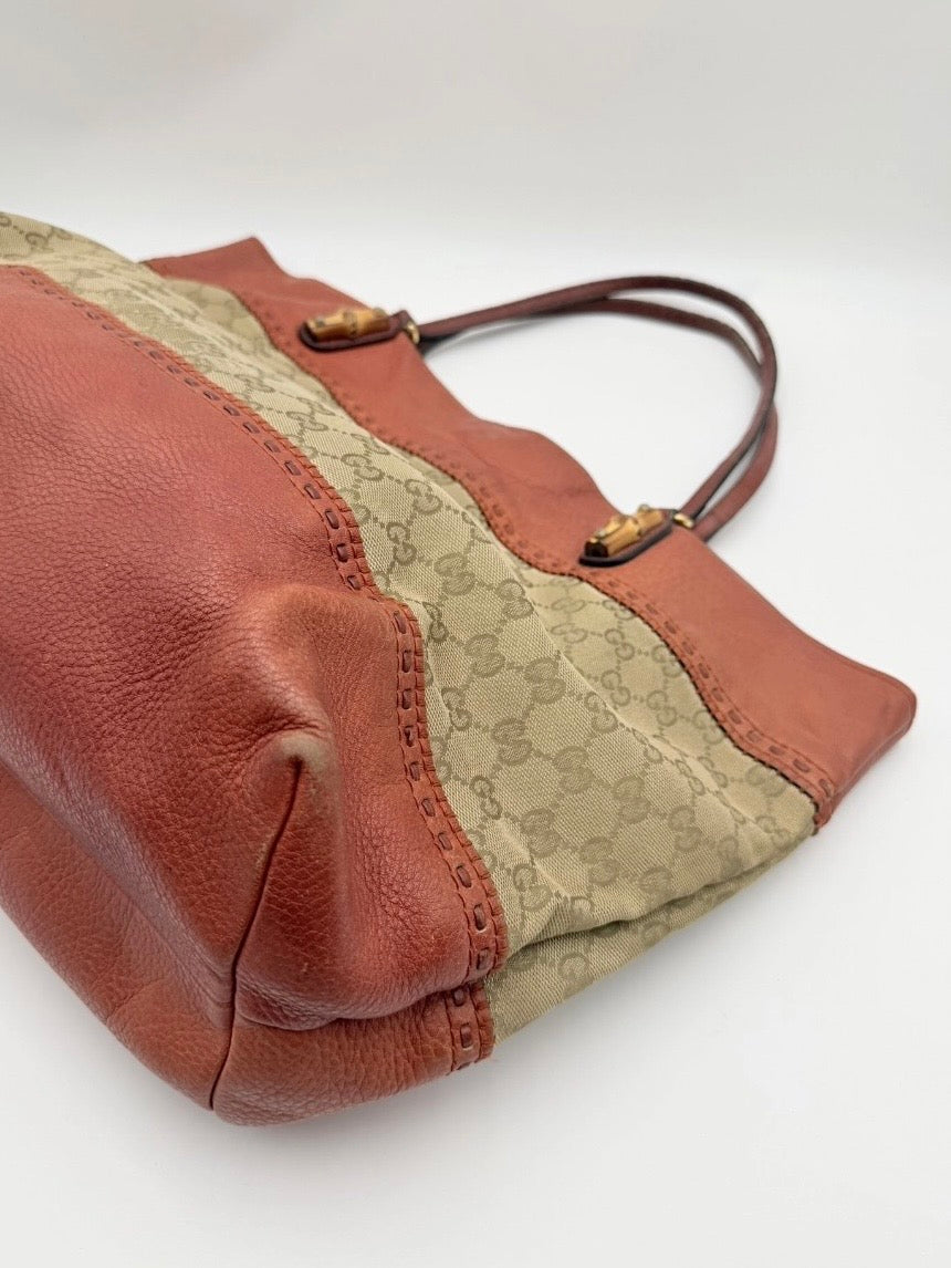GUCCI LAIDBACK CRAFTY CANVAS TOTEBAG