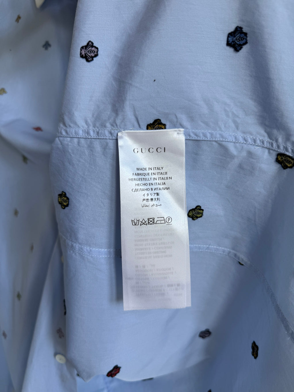 GUCCI EMBROIDERED „BEE“ BUTTON UP SHIRT