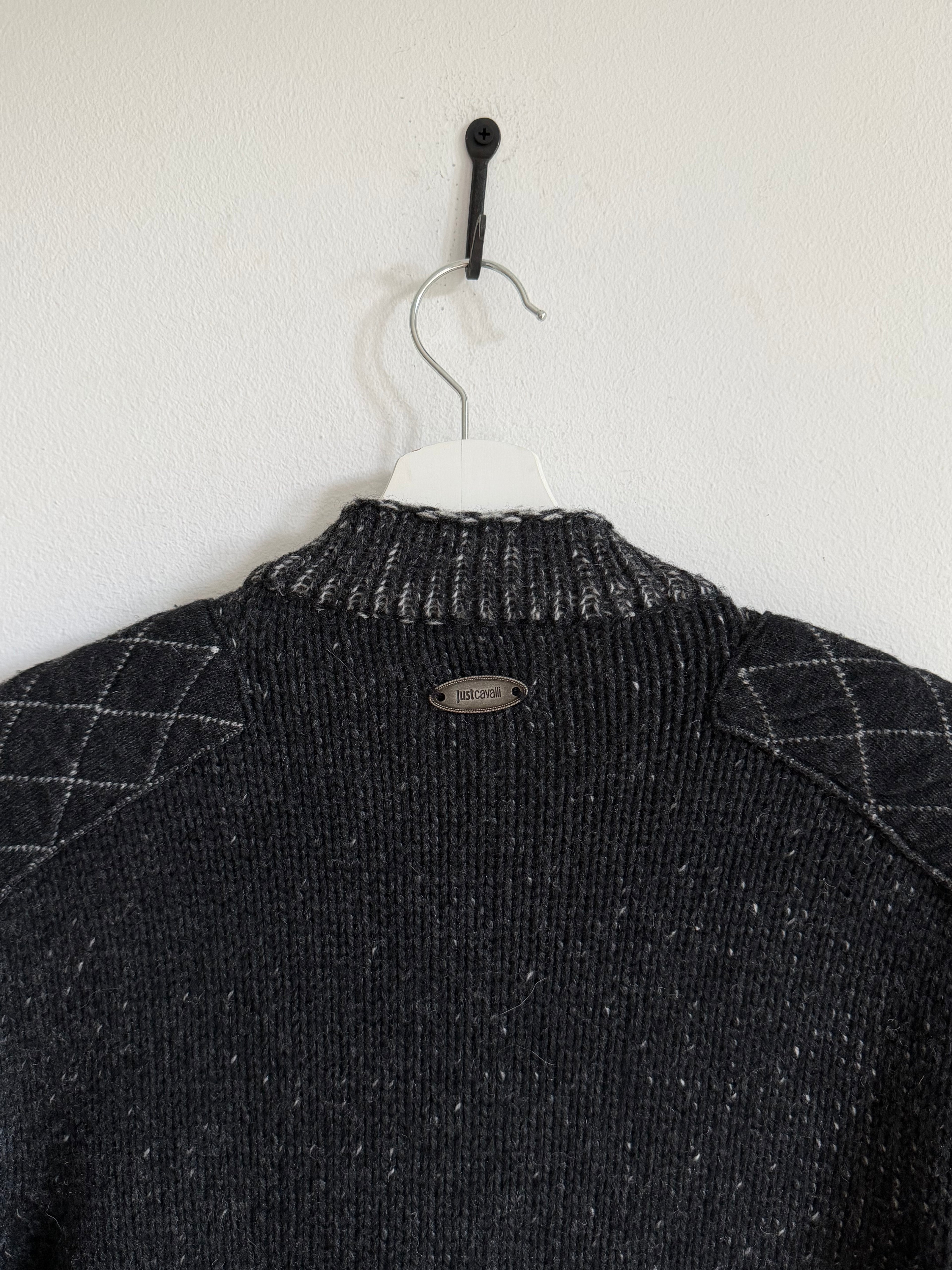 JUST CAVALLI VINTAGE BUCKLE KNIT ZIPPER