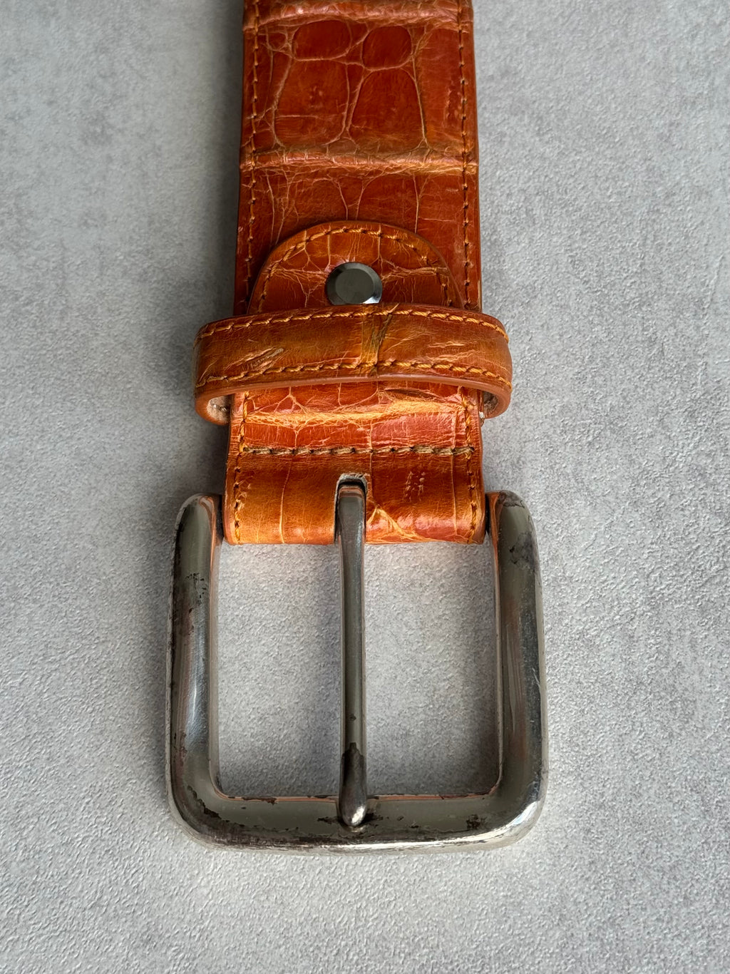 VINTAGE CROCO LEATHER BELT
