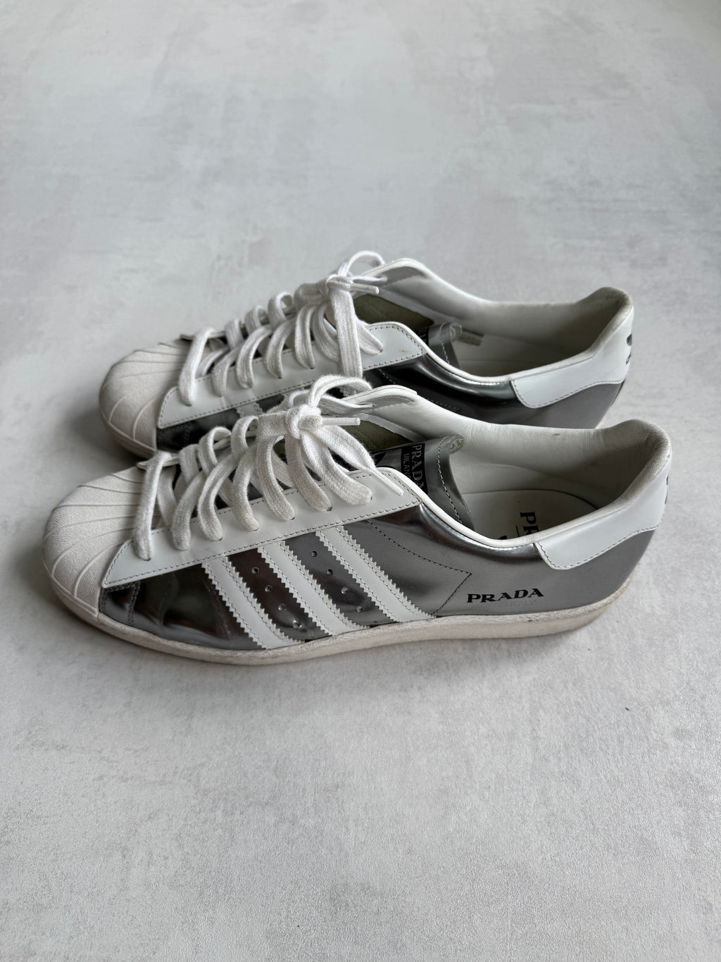 ADIDAS SUPERSTAR x PRADA SILVER METALLIC