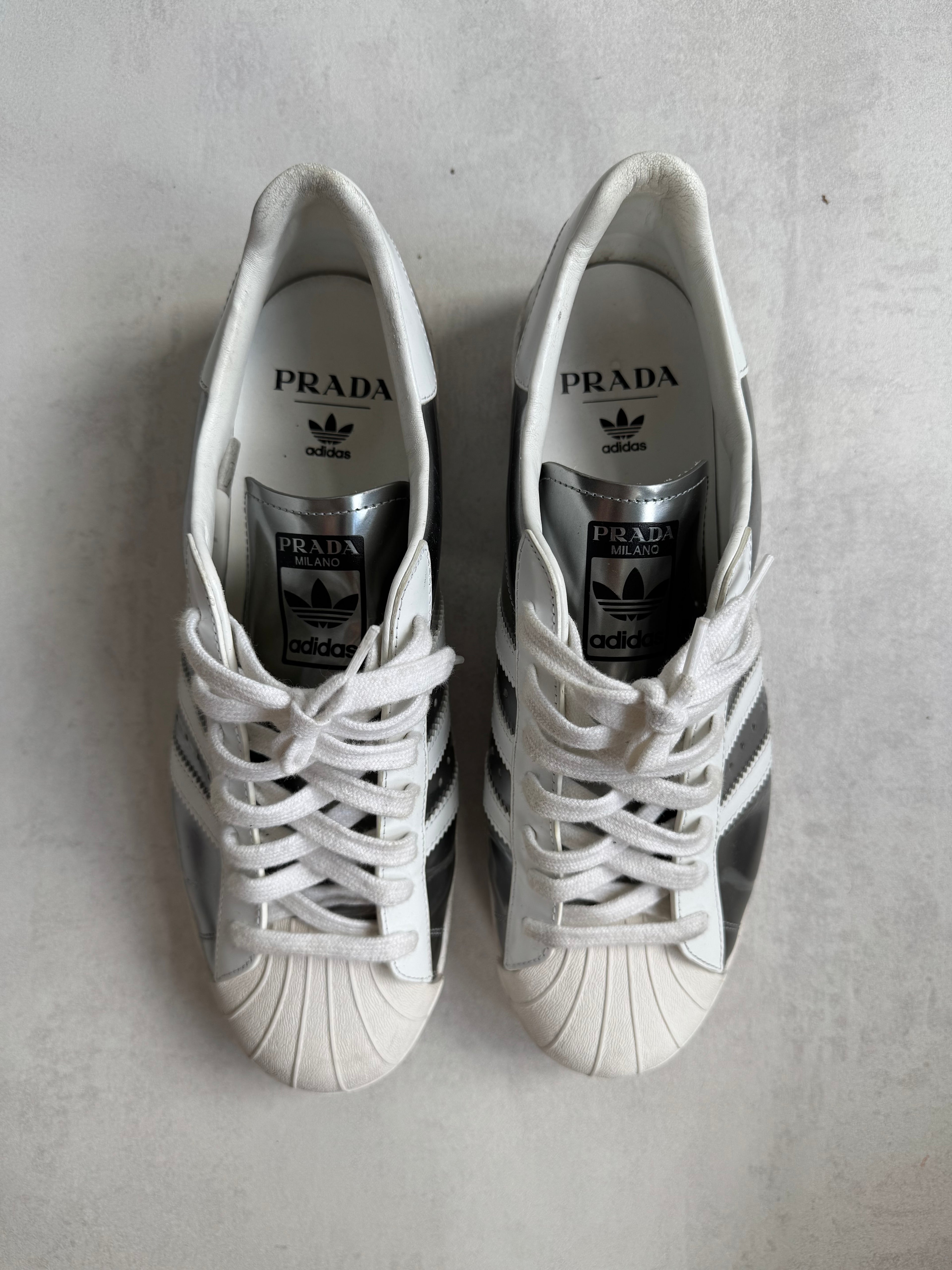 ADIDAS SUPERSTAR x PRADA SILVER METALLIC