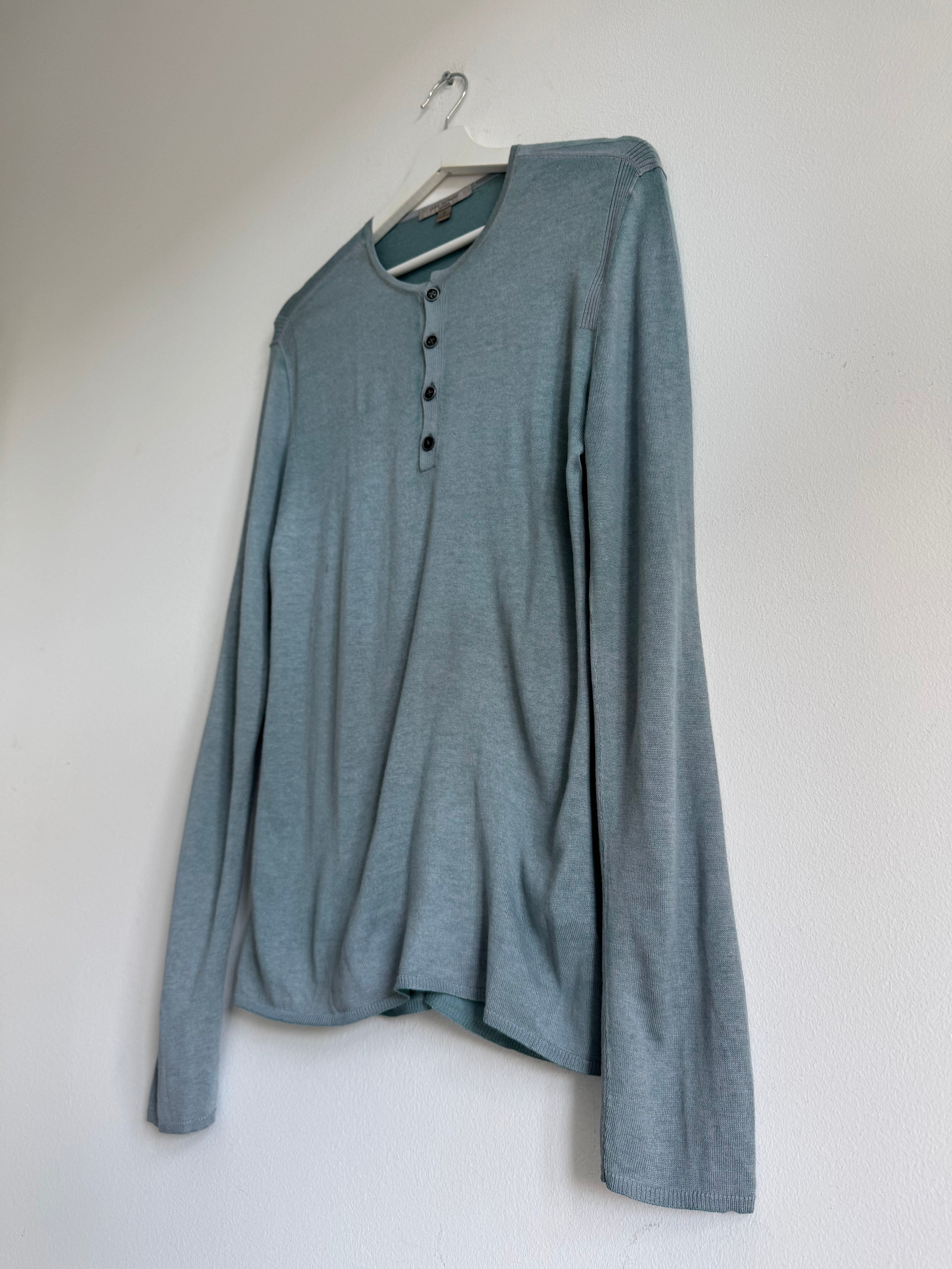 JOHN VARVATOS HENLEY KNIT SWEATER