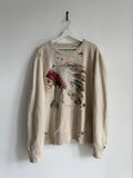 2010s RALPH LAUREN DENIM & SUPPLY DISTRESSED GRAPHIC SWEATER