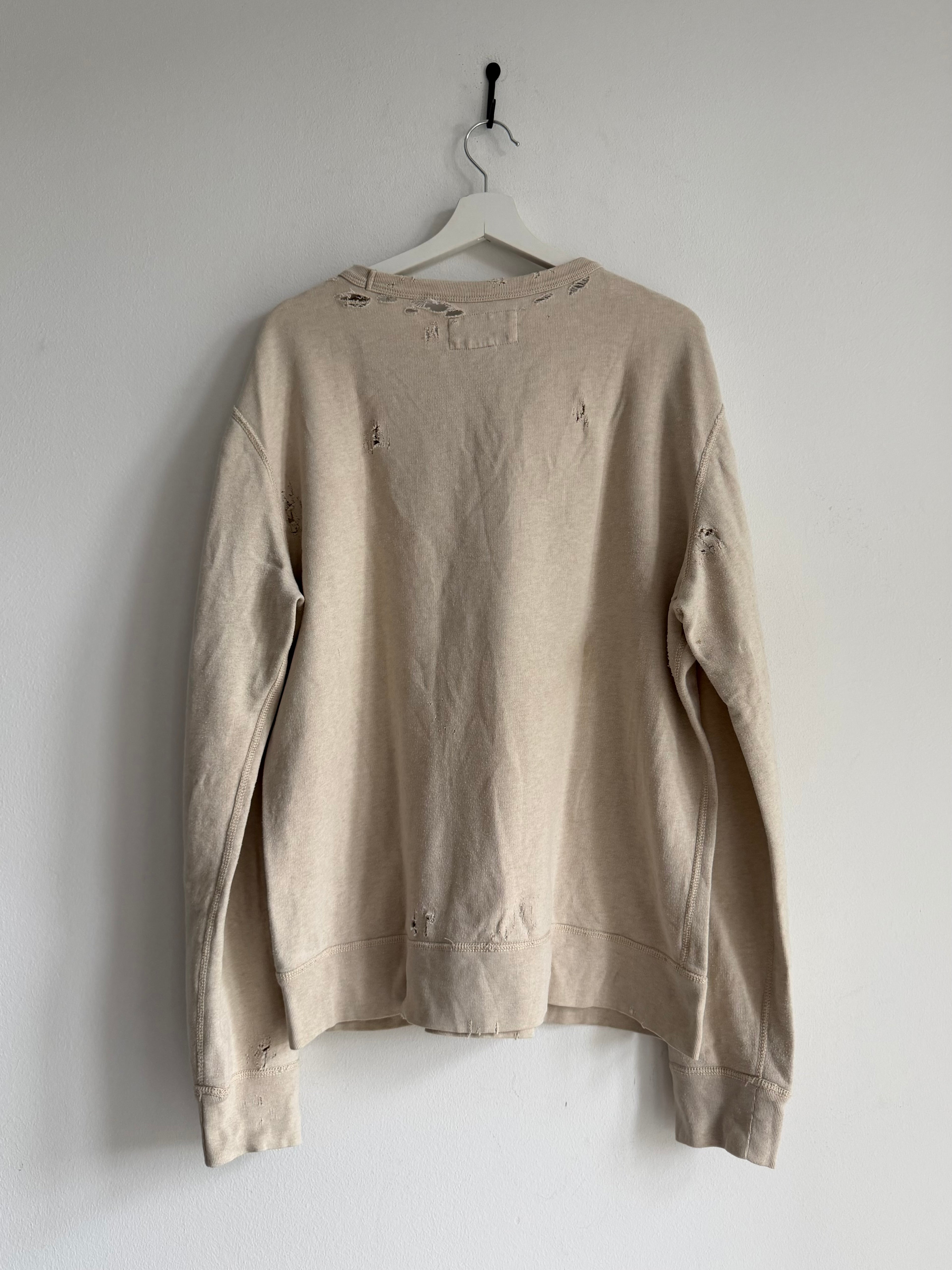 2010s RALPH LAUREN DENIM & SUPPLY DISTRESSED GRAPHIC SWEATER