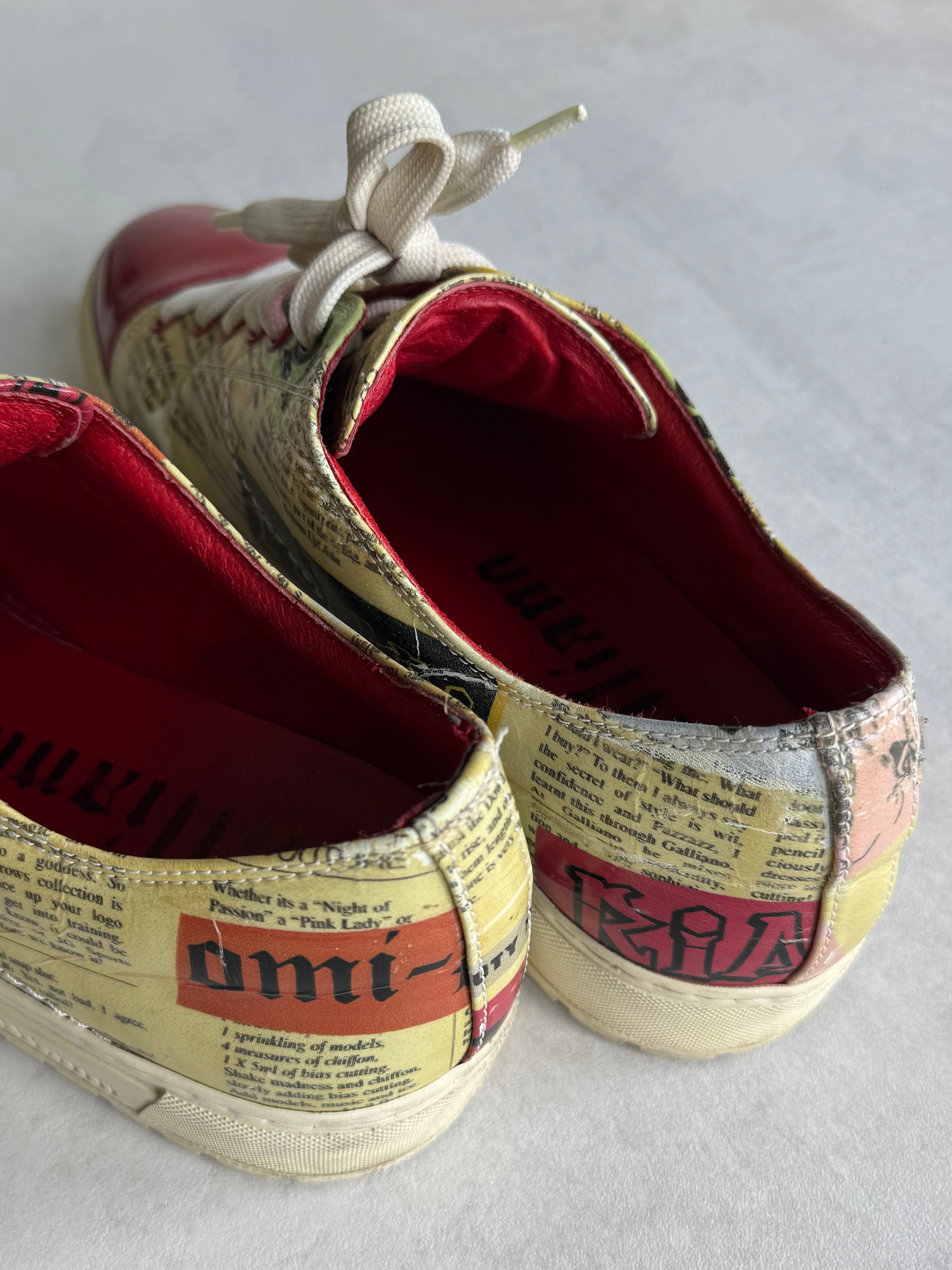 JOHN GALLIANO NEWSPAPER LOW TOP SNEAKER