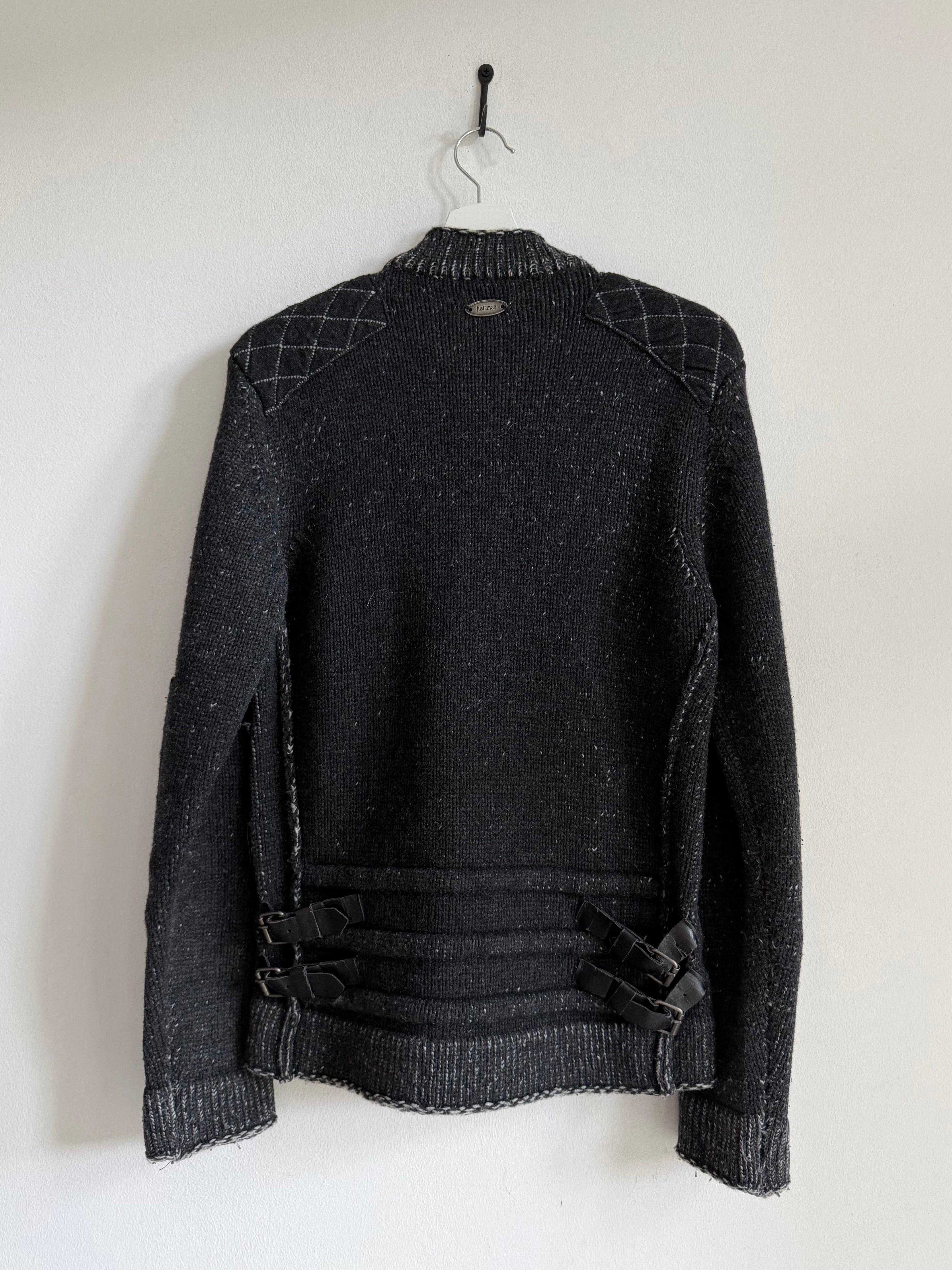 JUST CAVALLI VINTAGE BUCKLE KNIT ZIPPER