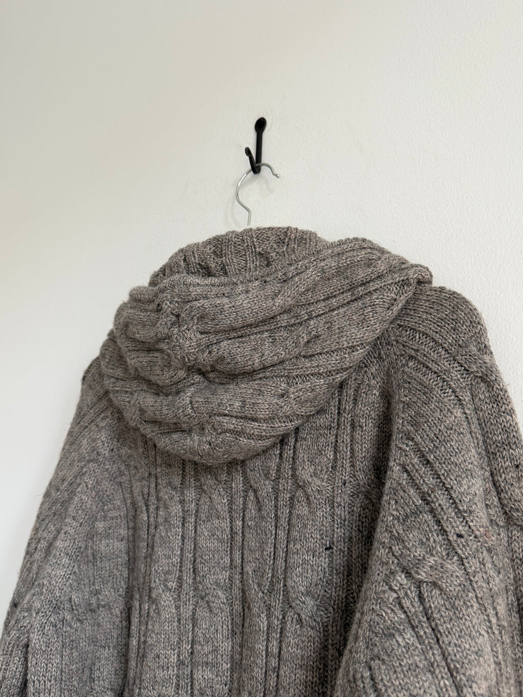 OUR LEGACY LEVEL HOOD CABLE-KNIT WOOL ZIP UP HOODIE