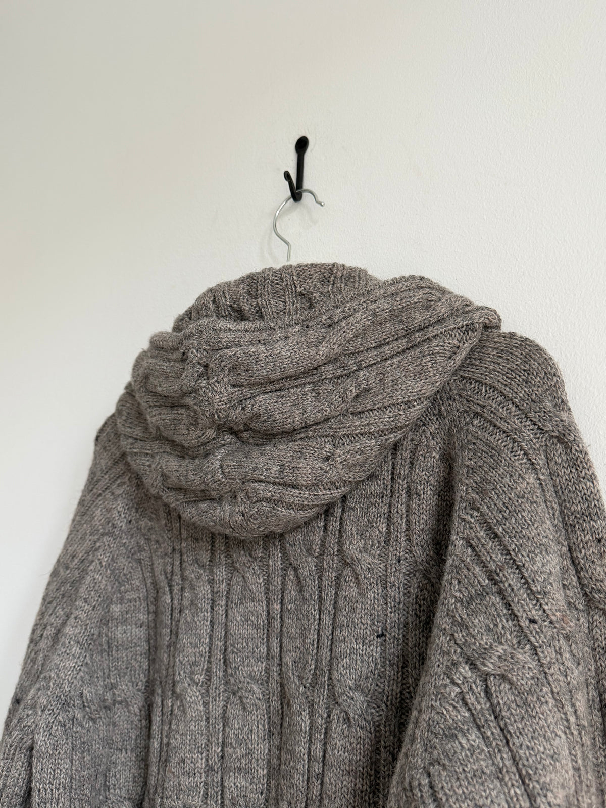 OUR LEGACY LEVEL HOOD CABLE-KNIT WOOL ZIP UP HOODIE