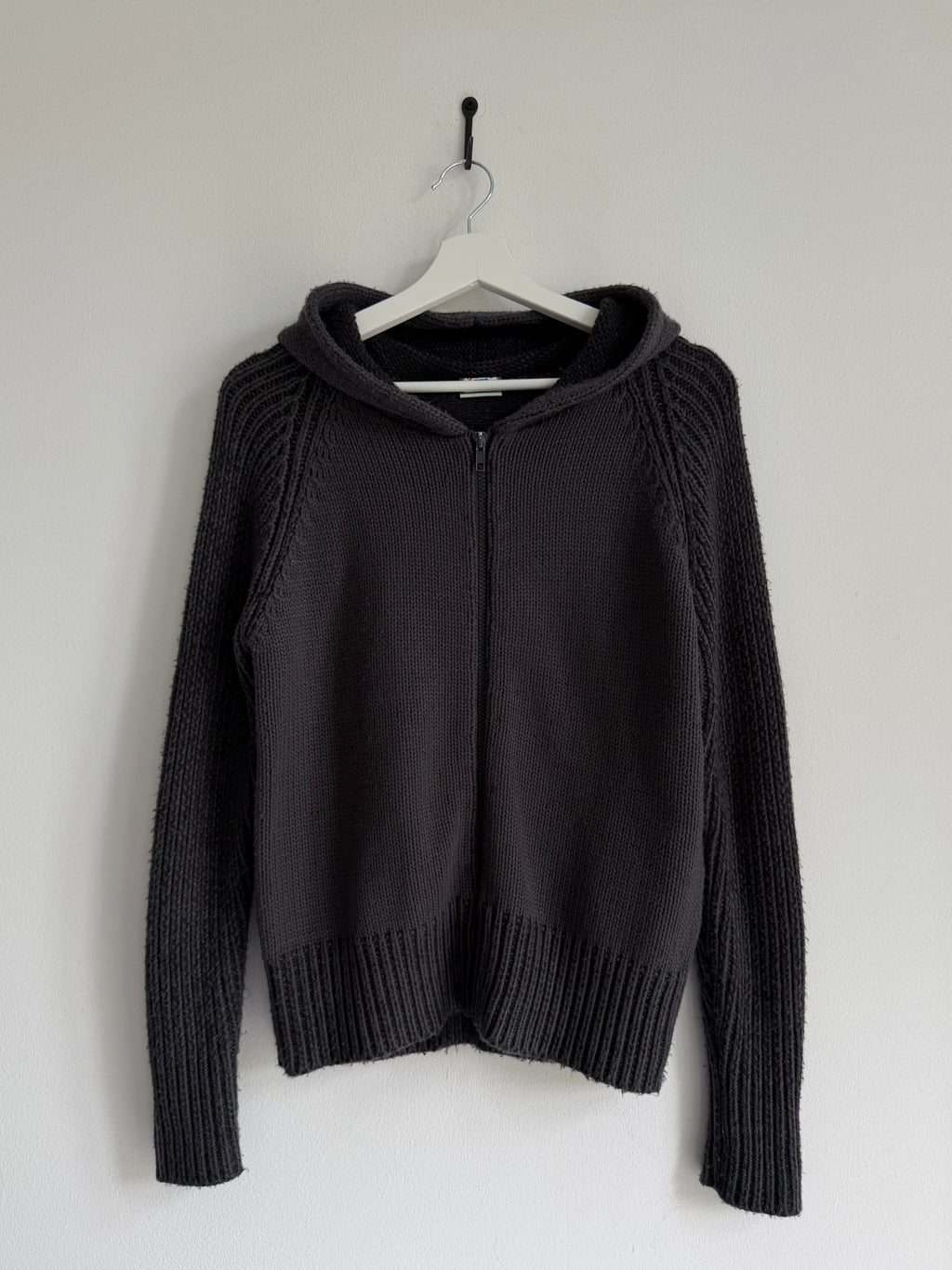VINTAGE HYBRID KNIT WOOL ZIP HOODIE