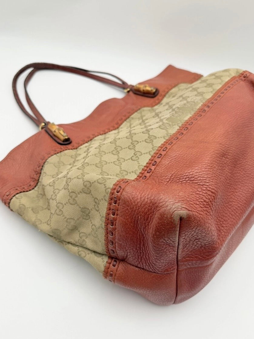 GUCCI LAIDBACK CRAFTY CANVAS TOTEBAG