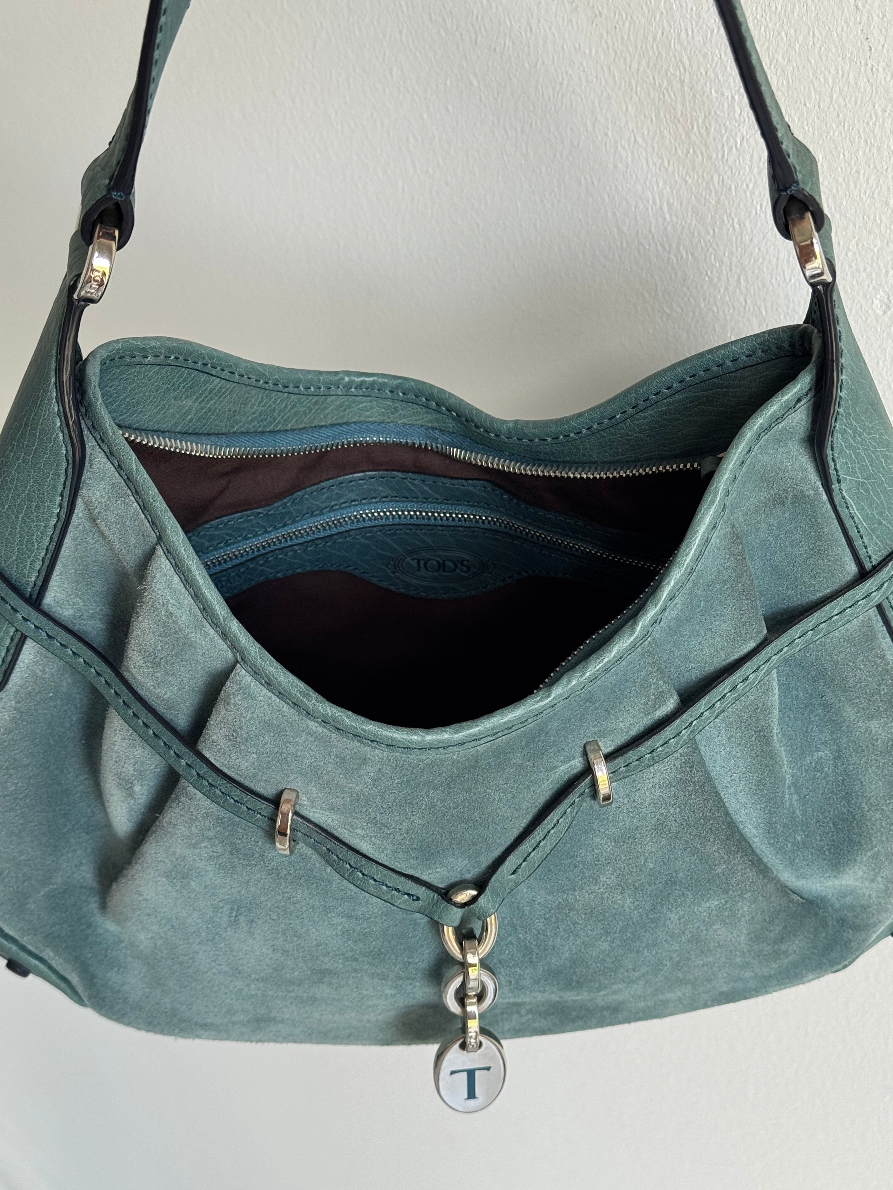 TODS SUEDE SHOULDER BAG