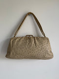VINTAGE 50s OSTRICH LEATHER CLUTCH