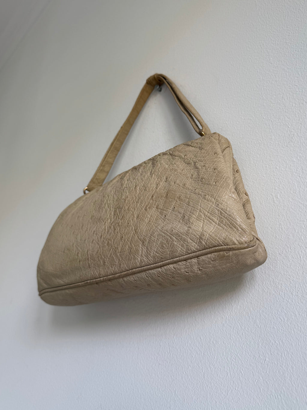 VINTAGE 50s OSTRICH LEATHER CLUTCH