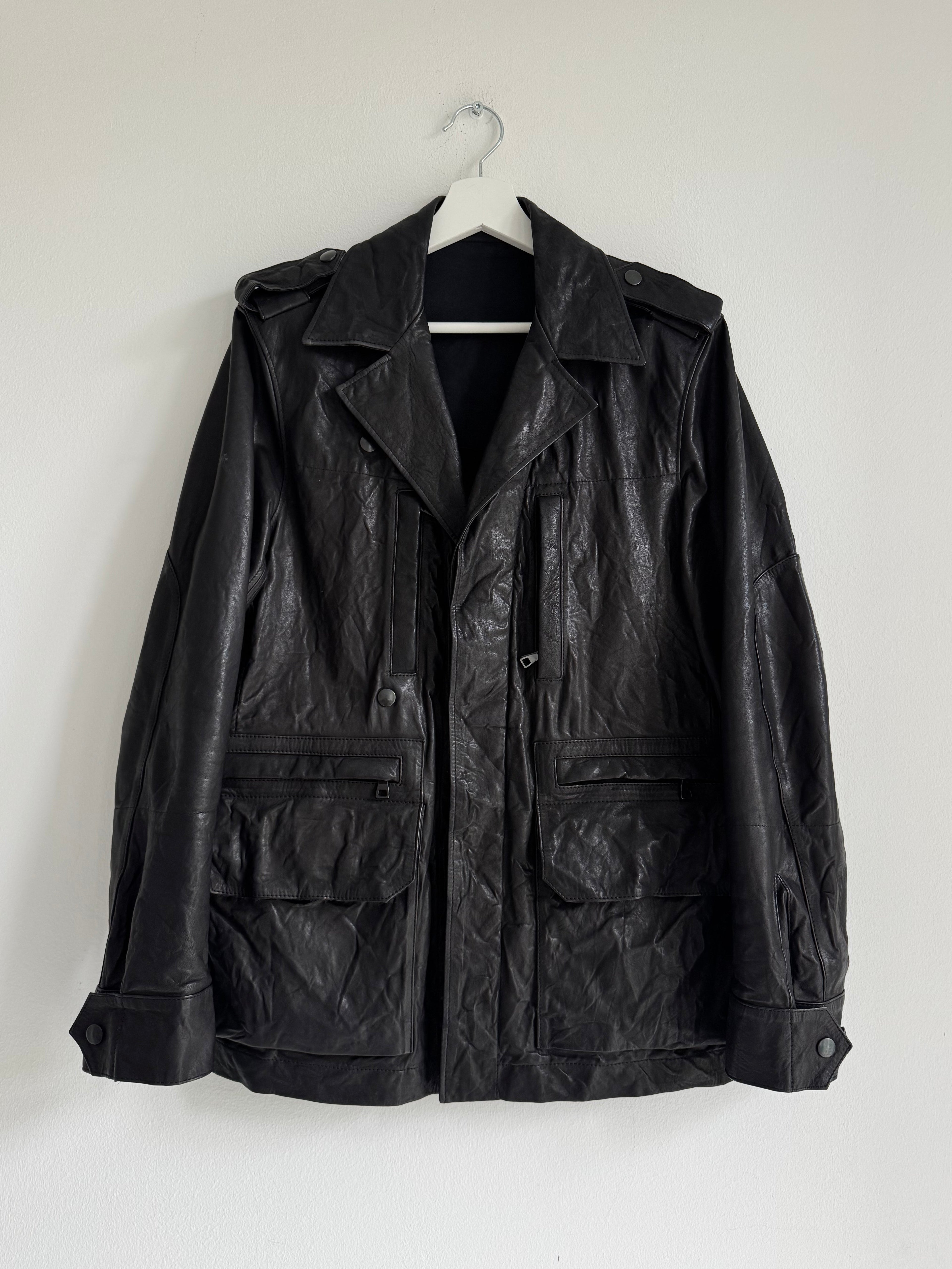 BALMAIN MILITARY LEATHER PARKA SS10