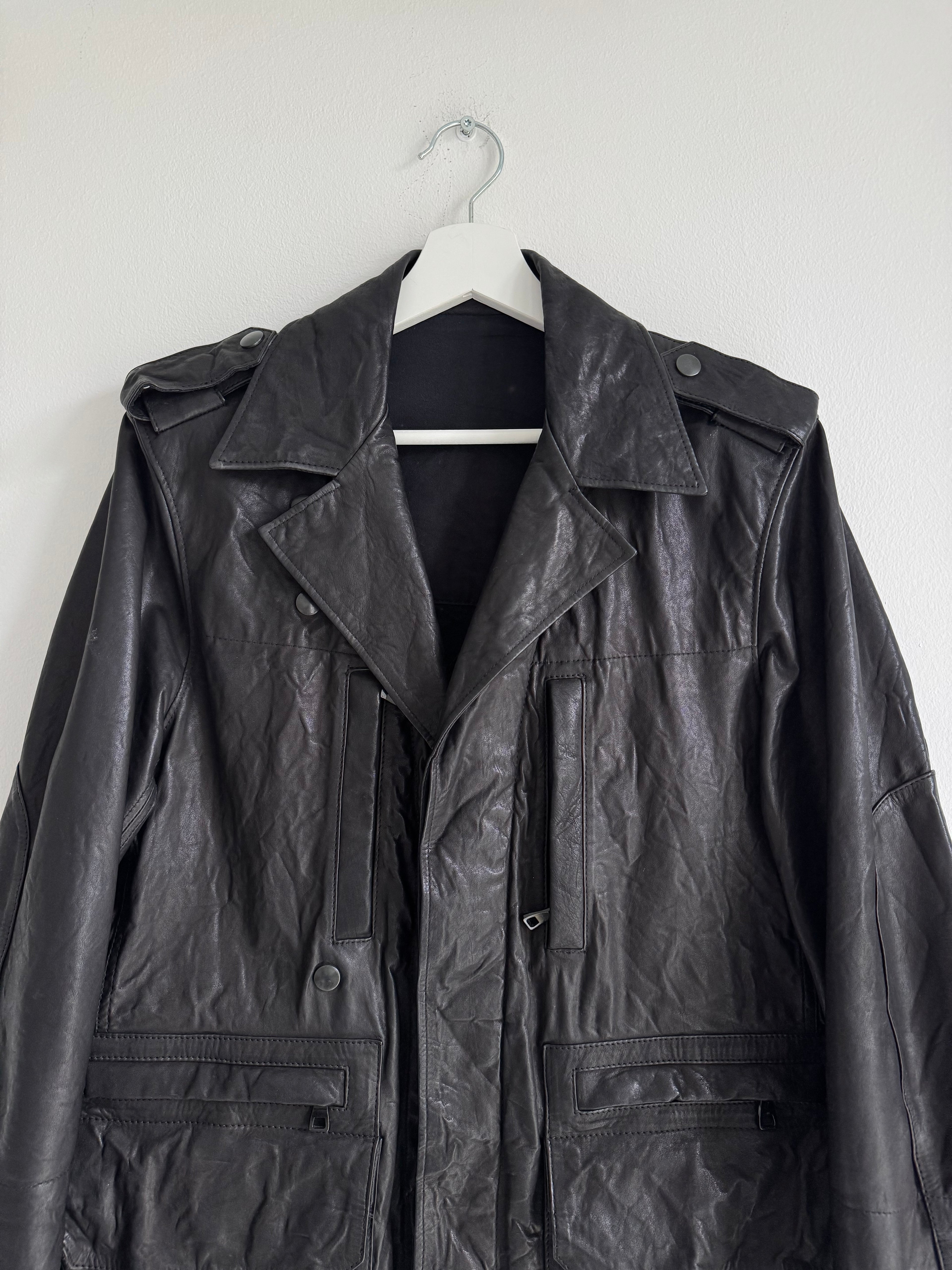 BALMAIN MILITARY LEATHER PARKA SS10