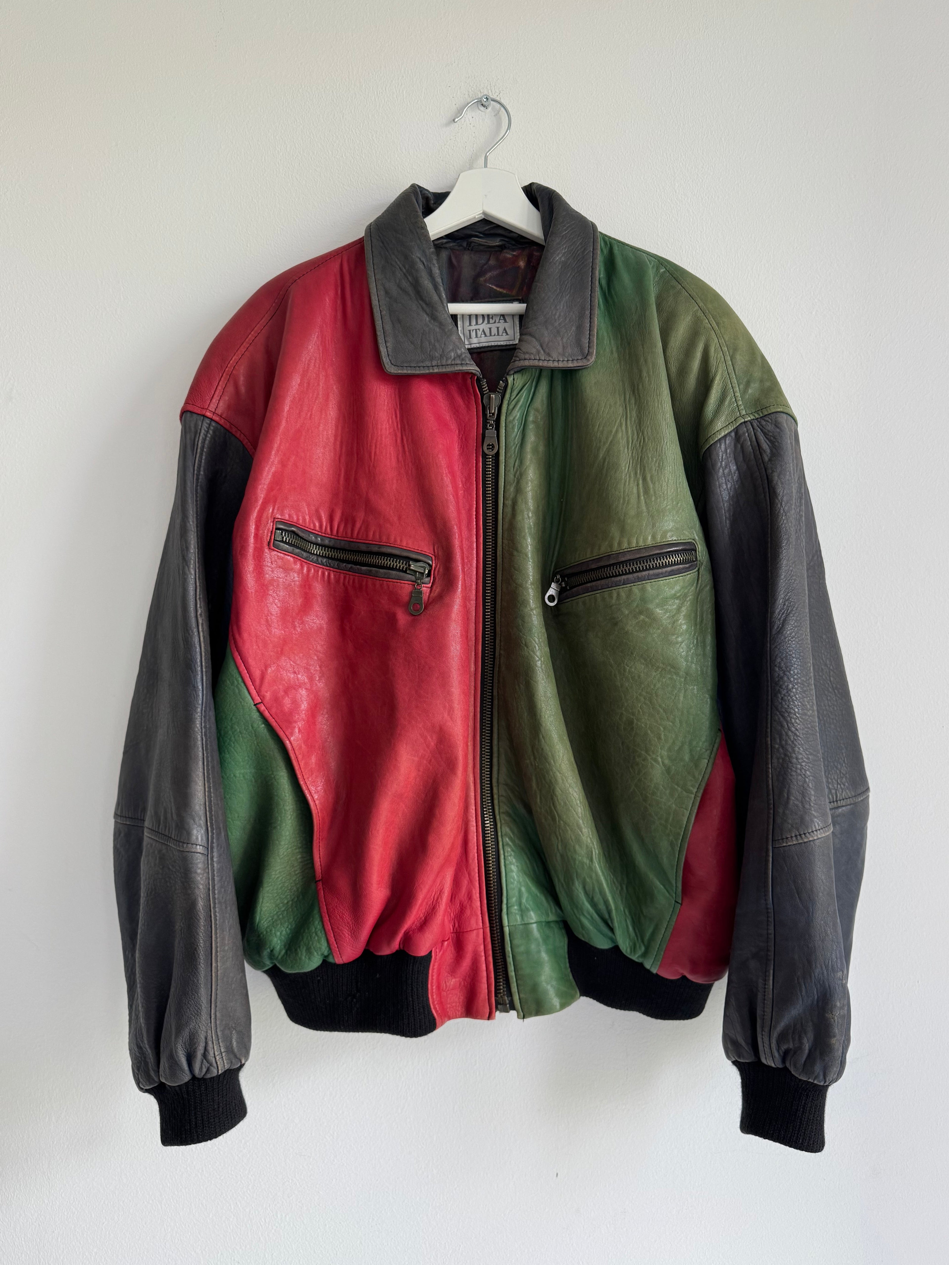 VINTAGE "COLORBLOCK" LEATHER JACKET