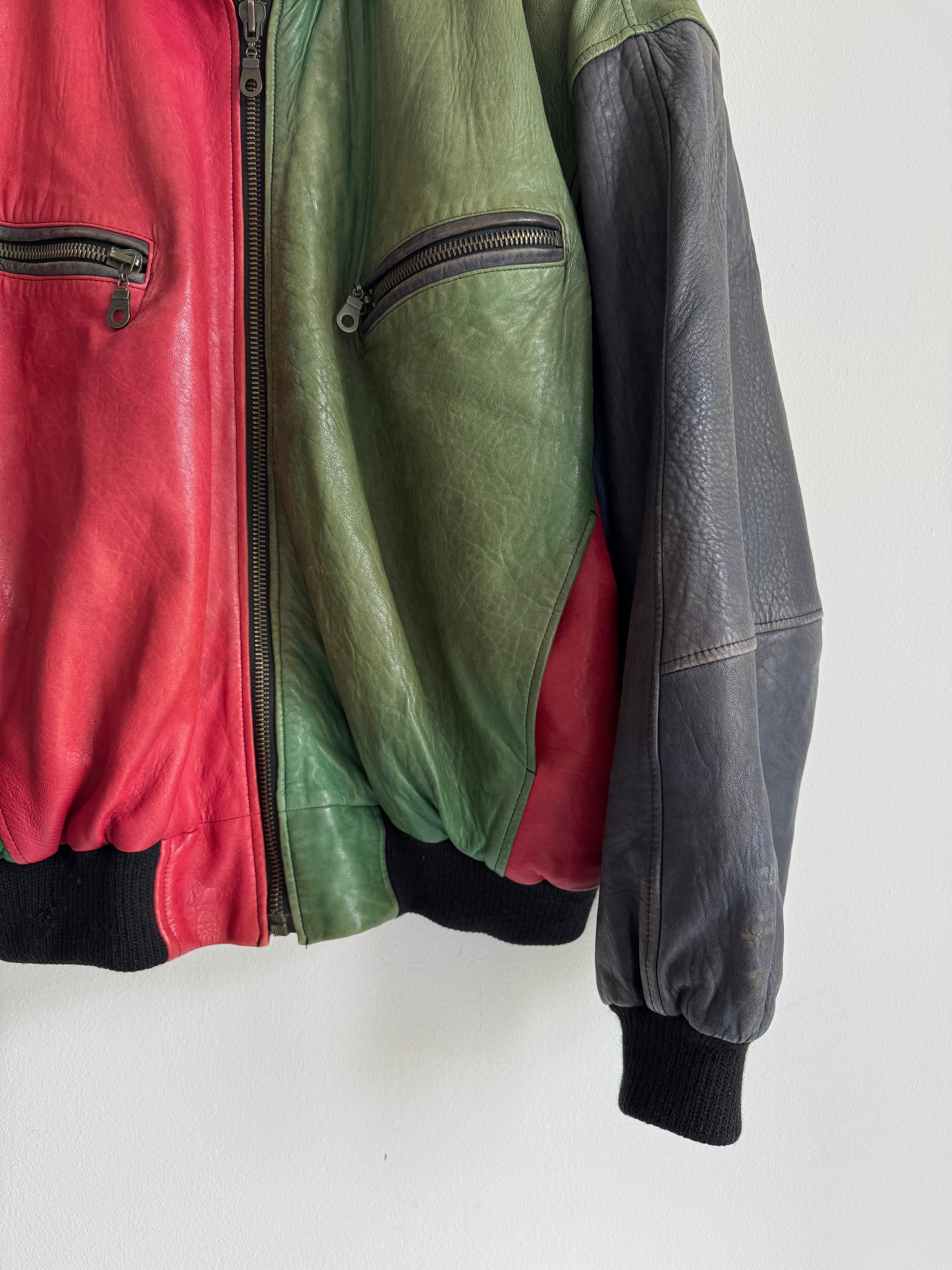VINTAGE "COLORBLOCK" LEATHER JACKET