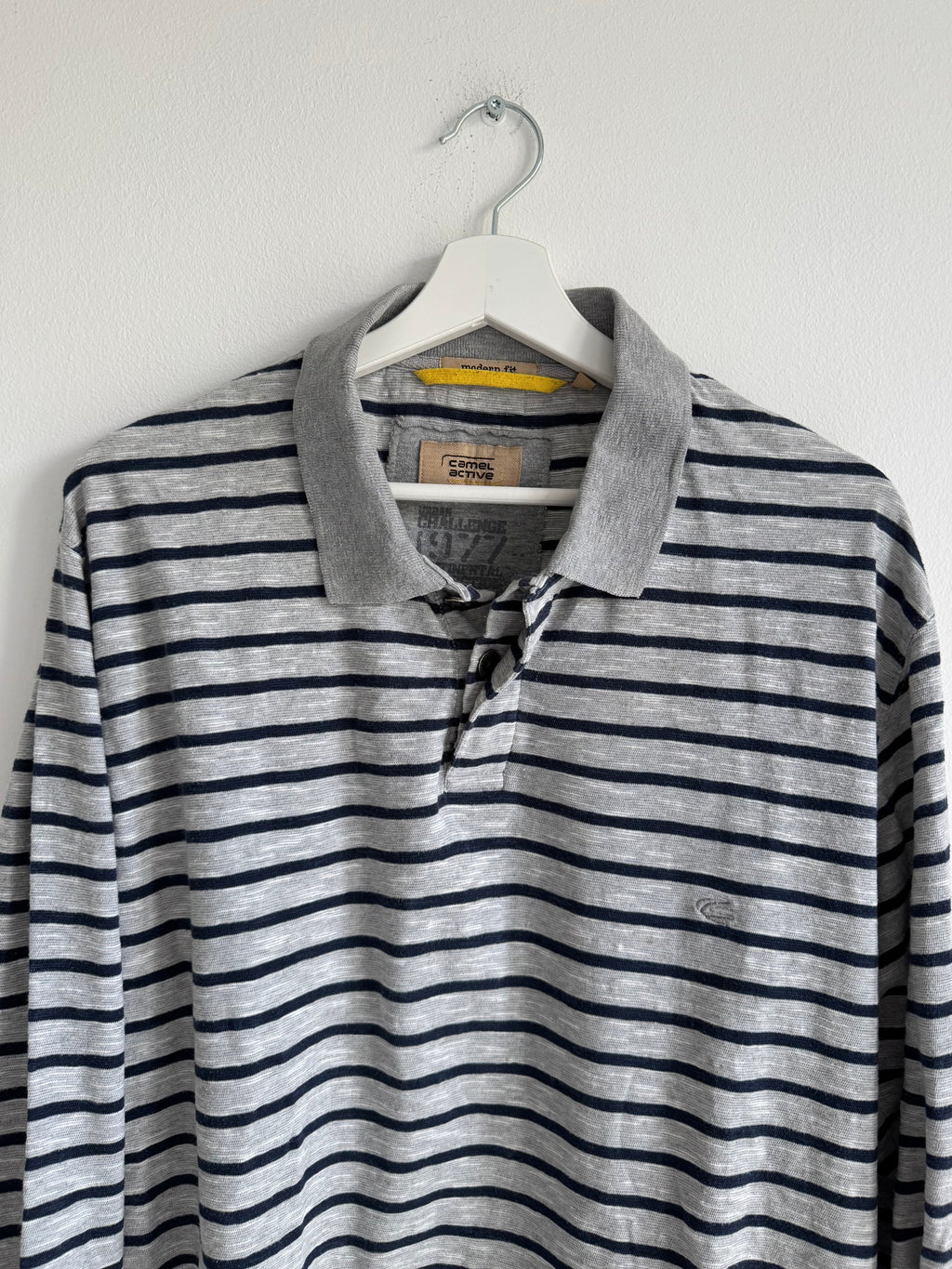 VINTAGE CAMEL STRIPED POLO LONGSLEEVE