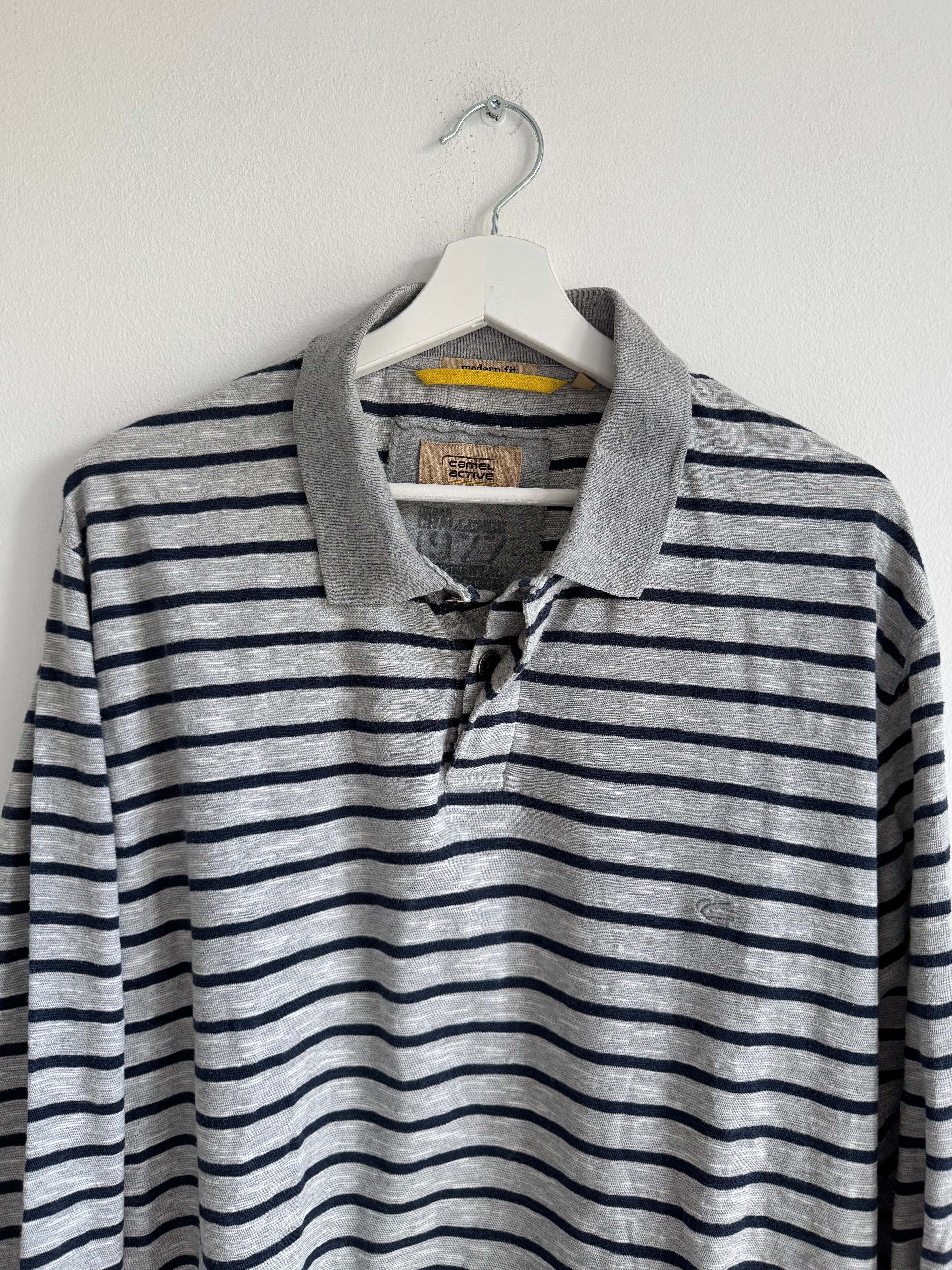 VINTAGE CAMEL STRIPED POLO LONGSLEEVE