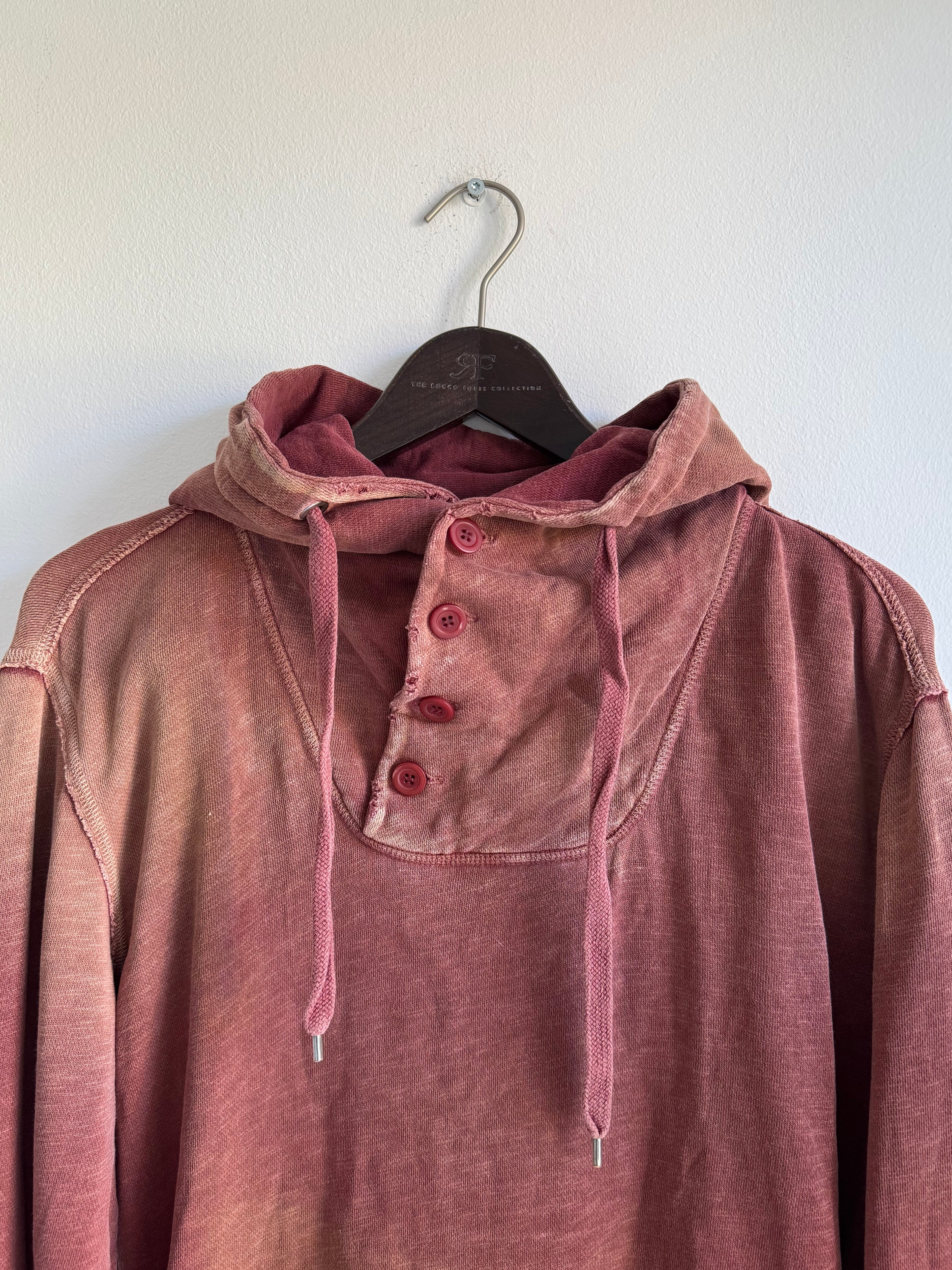 VINTAGE BUTTON COLLAR HOODIE