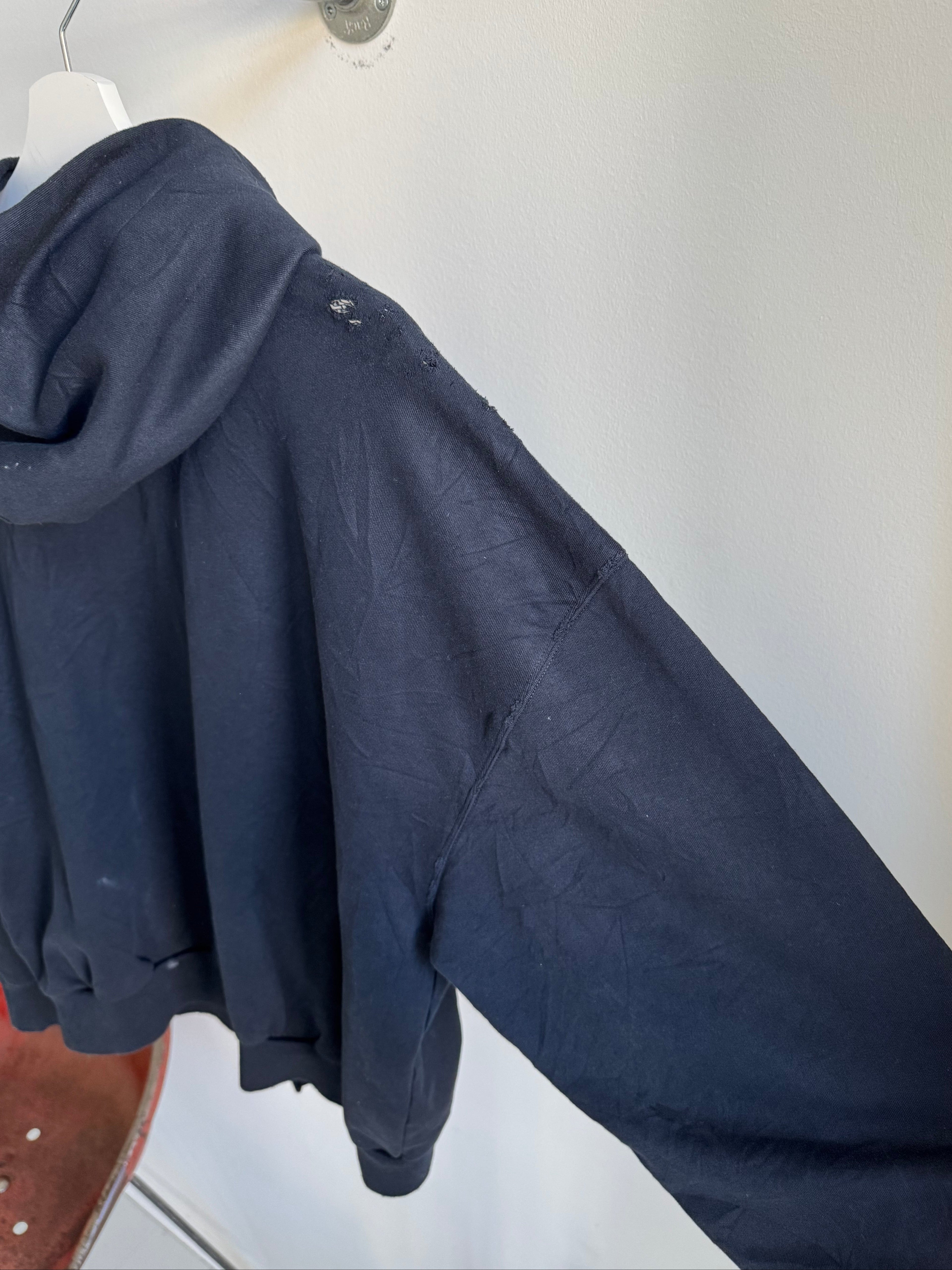 BALENCIAGA "SAINT GERMAIN DES PRÈS" DISTRESSED ZIP HOODIE FW22