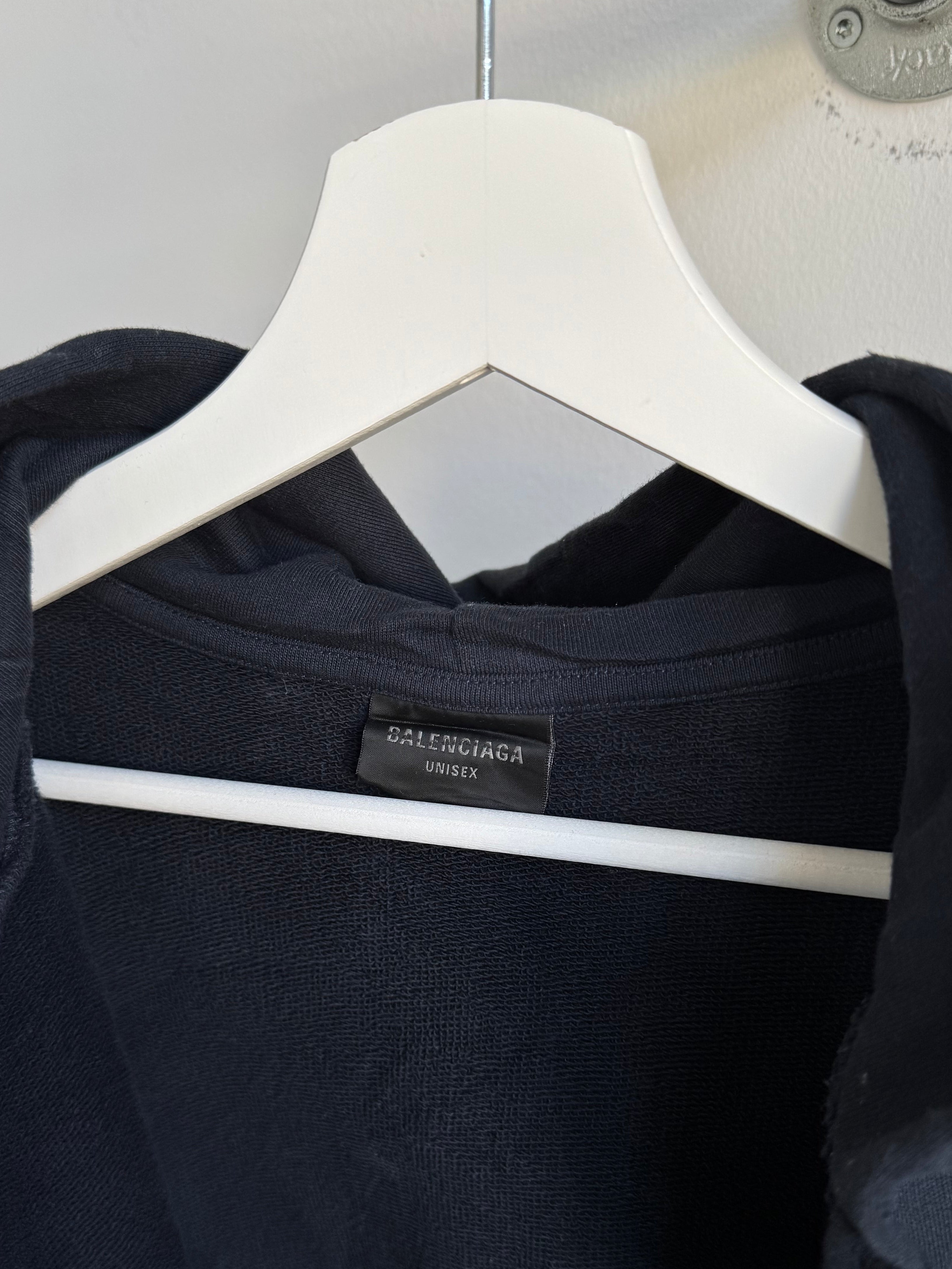 BALENCIAGA "SAINT GERMAIN DES PRÈS" DISTRESSED ZIP HOODIE FW22